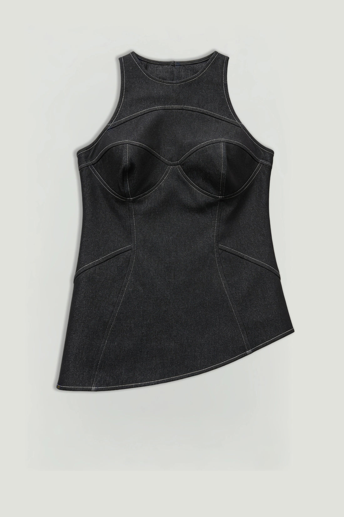 Halter Neck Denim Bustier Top