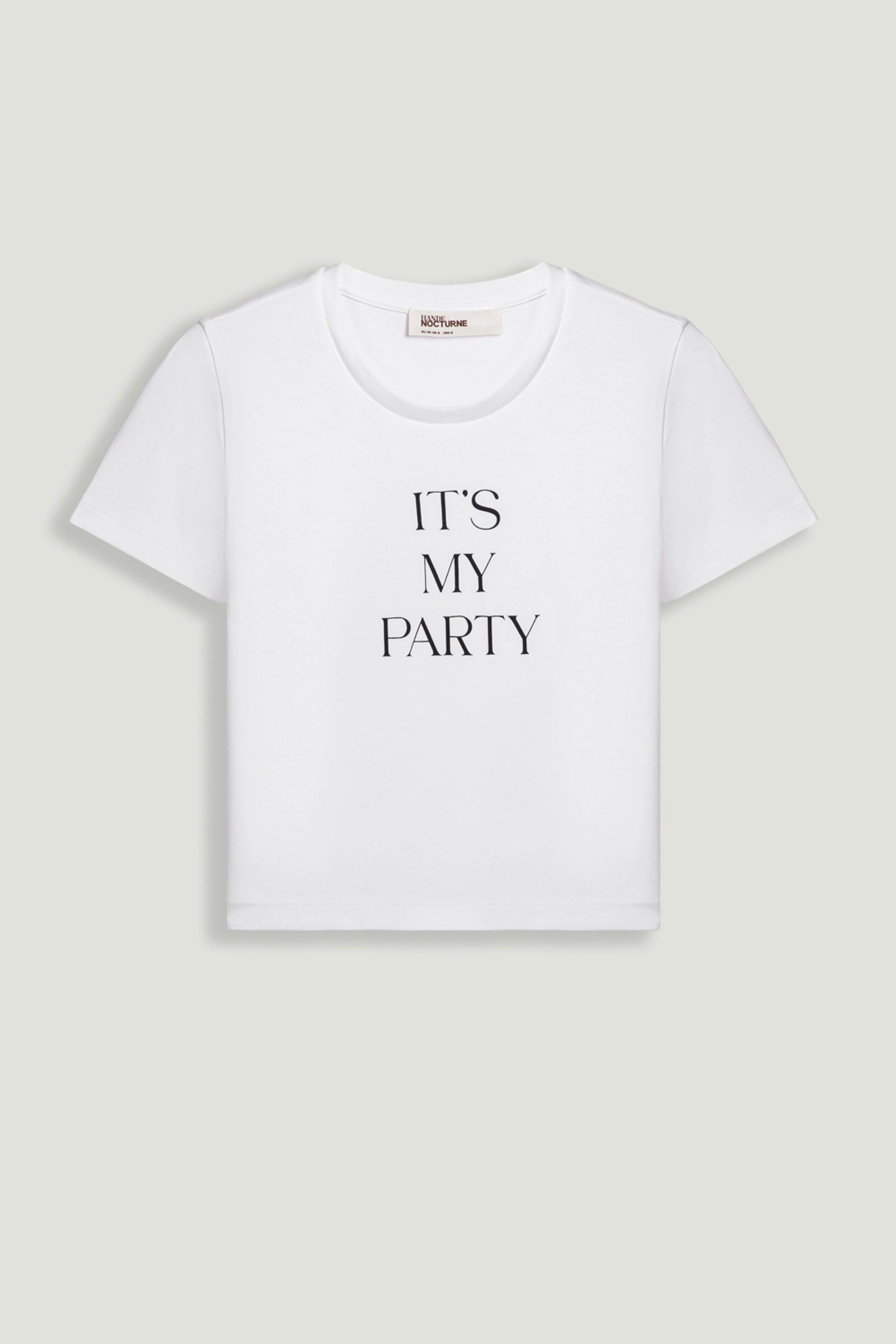 Crew Neck Cropped Slogan T-Shirt