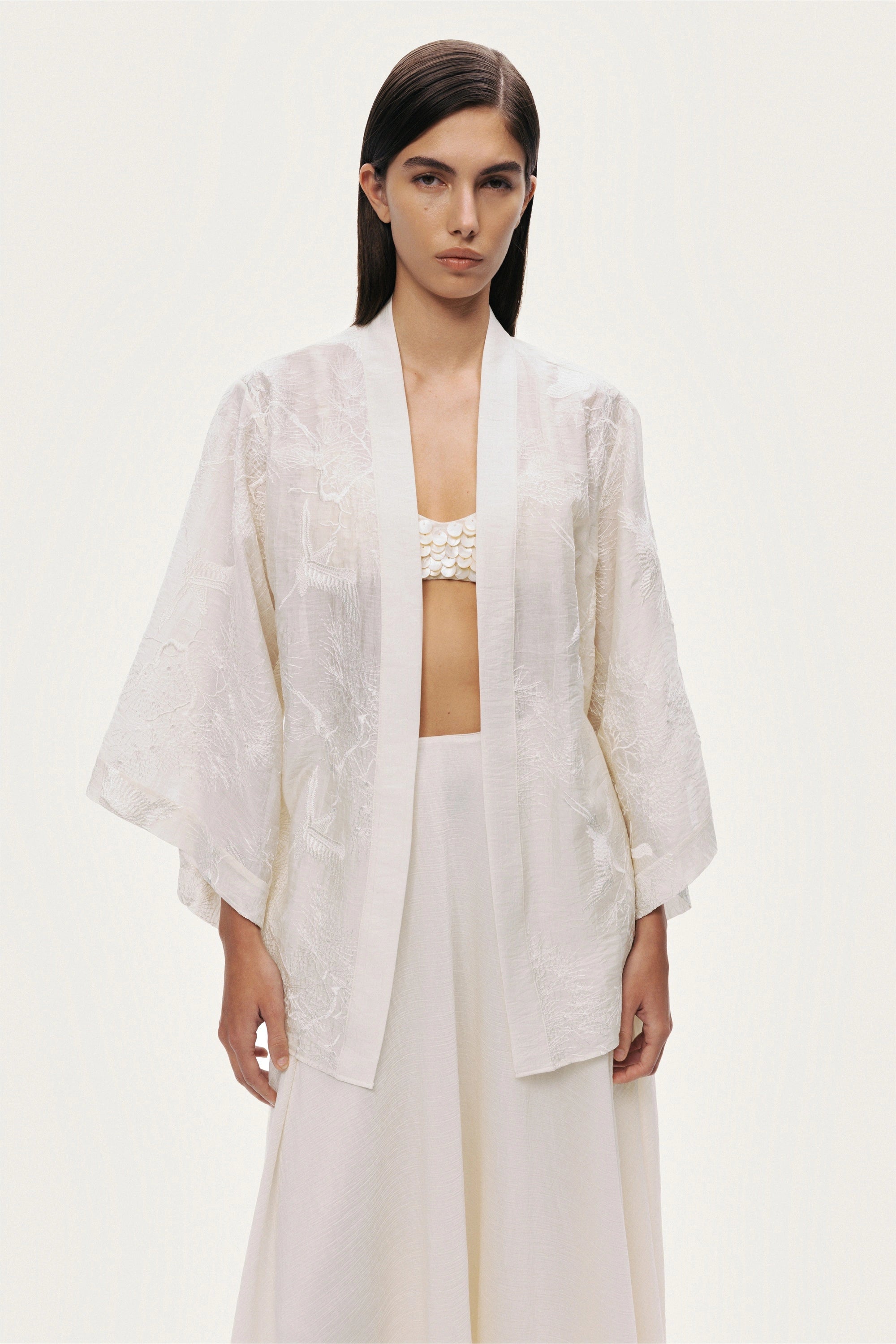 Textured Jacquard Kimono