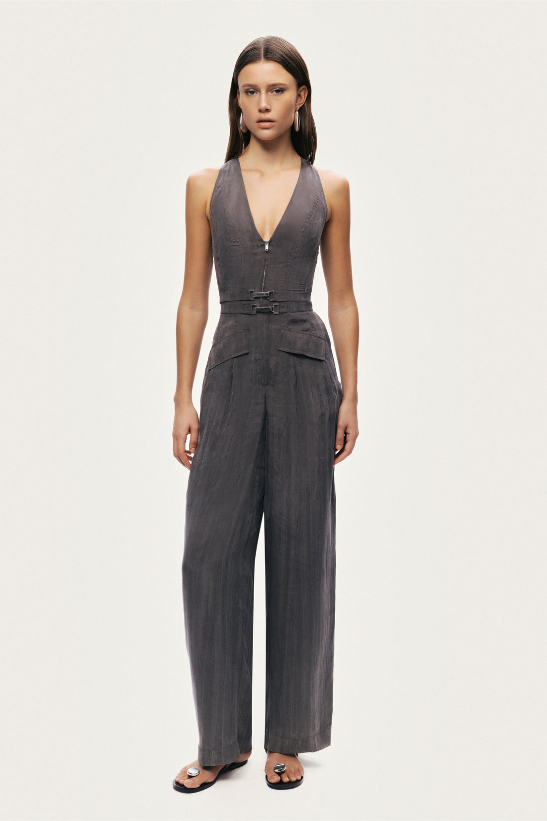 Metal Belt Detail Jumpsuit