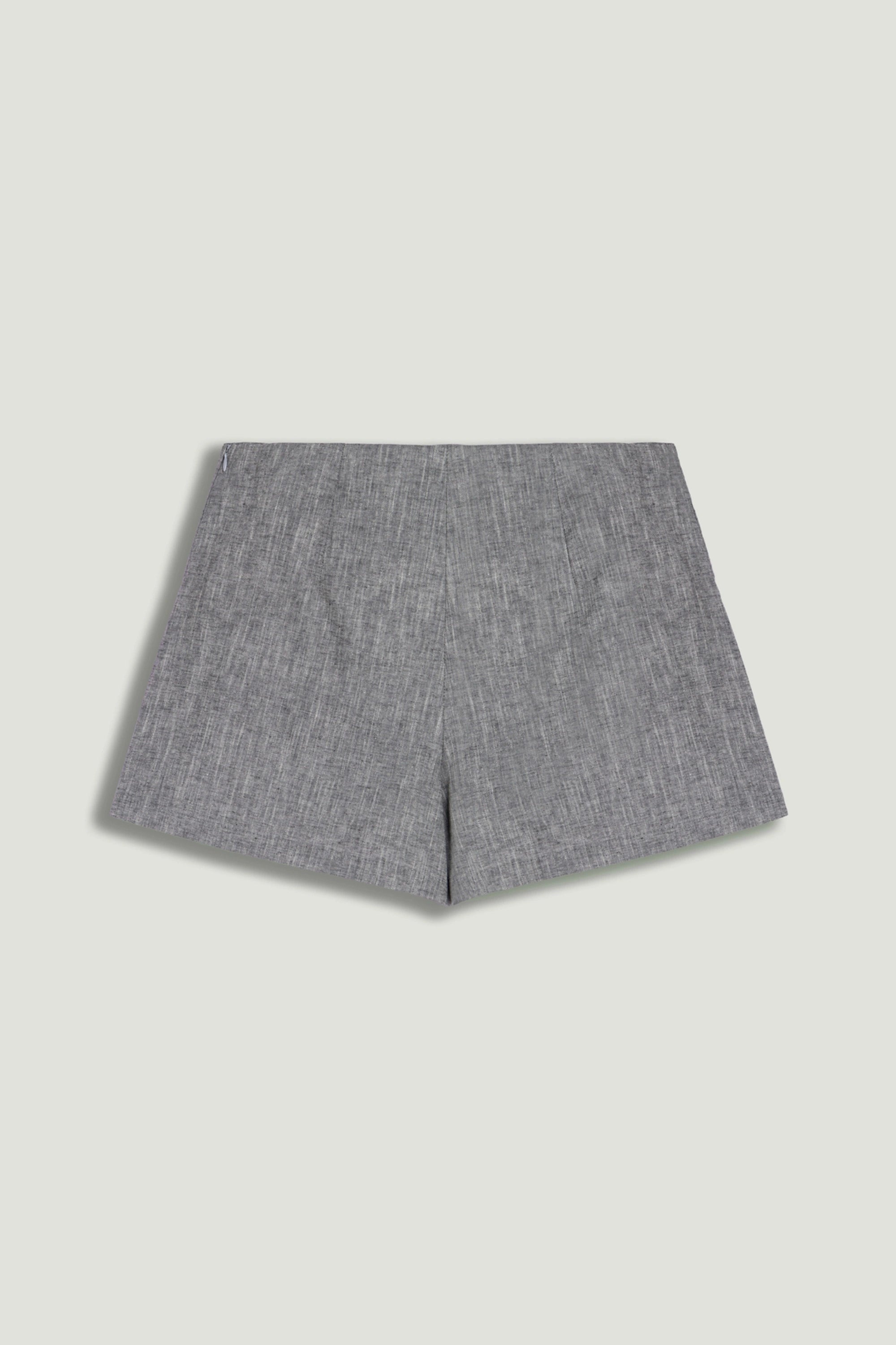 Button Detail Linen Blend Skort