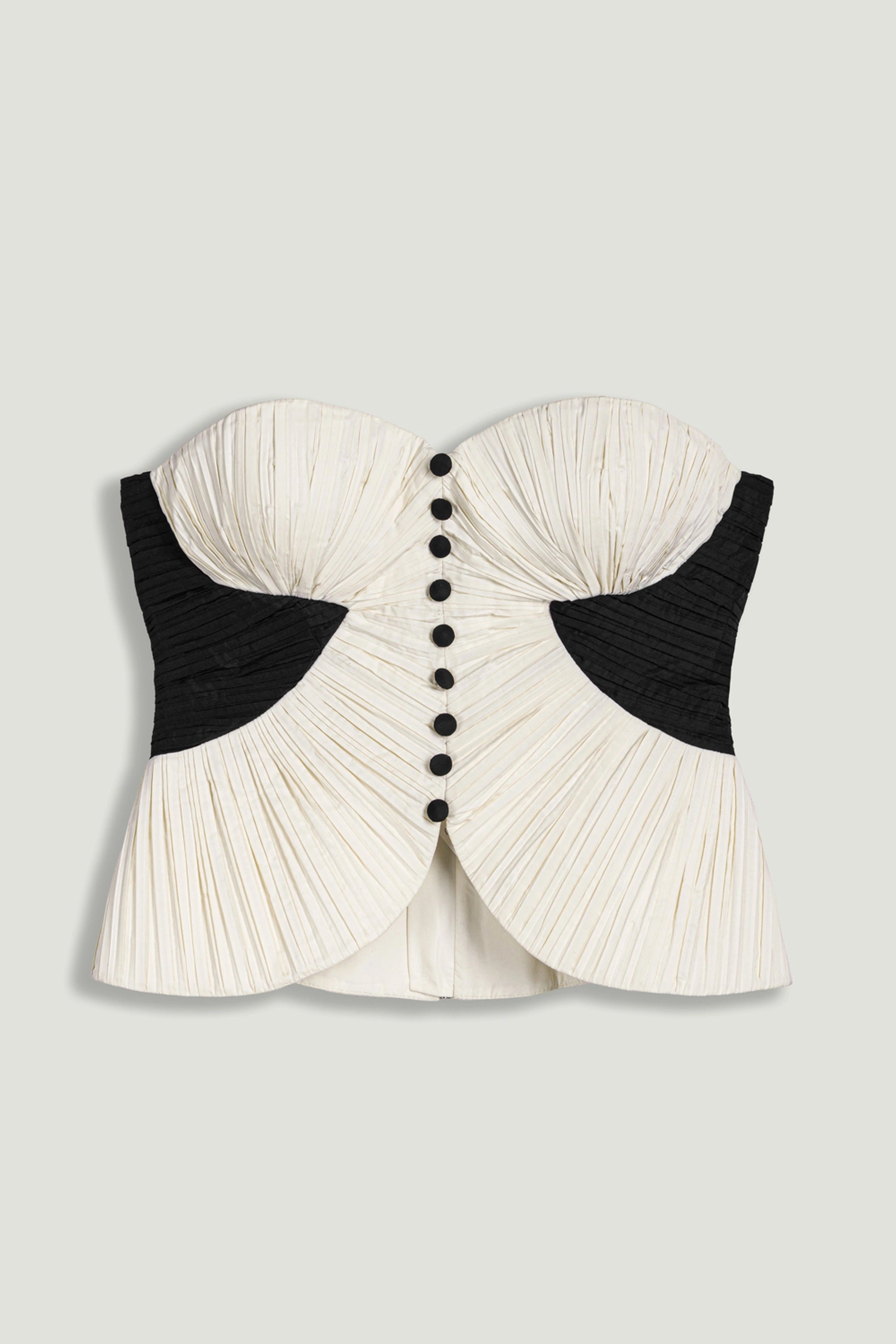 Structured Strapless Contrast Bustier Top