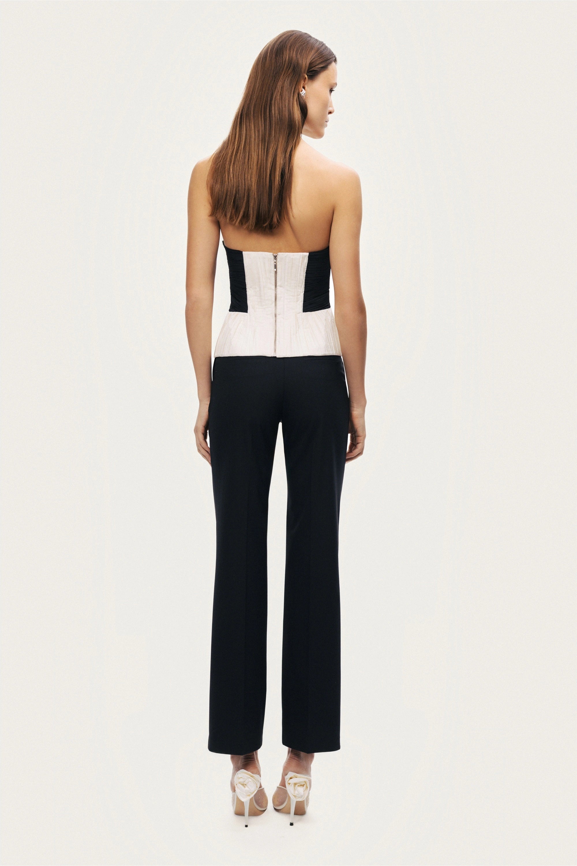 Structured Strapless Contrast Bustier Top