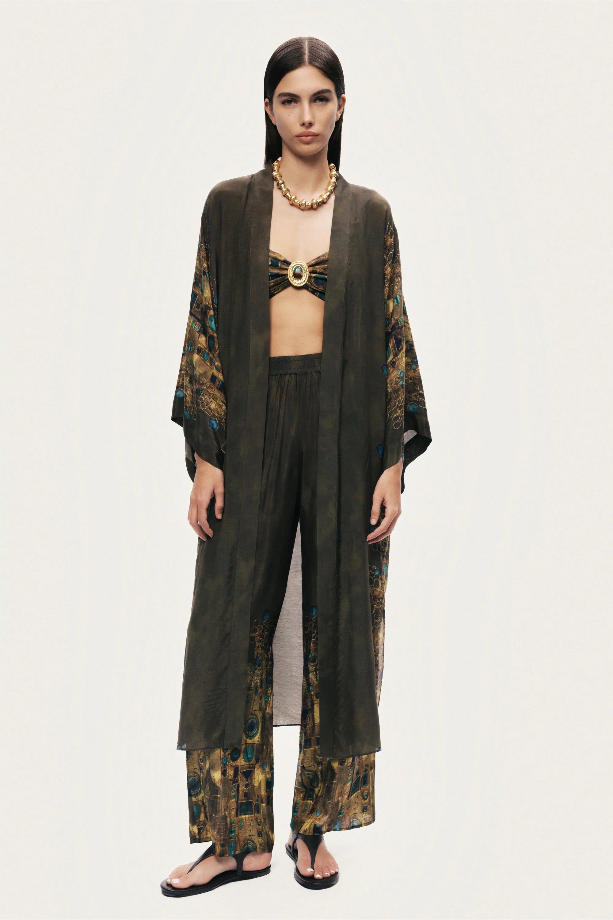 Printed Ring Detail Crop Top