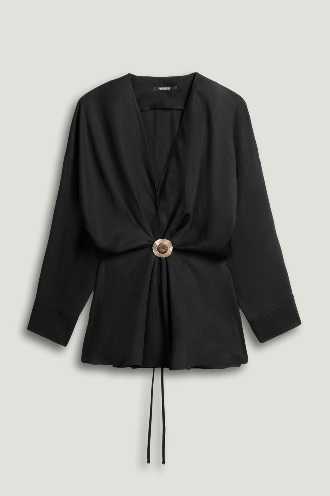 Draped Buckle-Detail Shirt