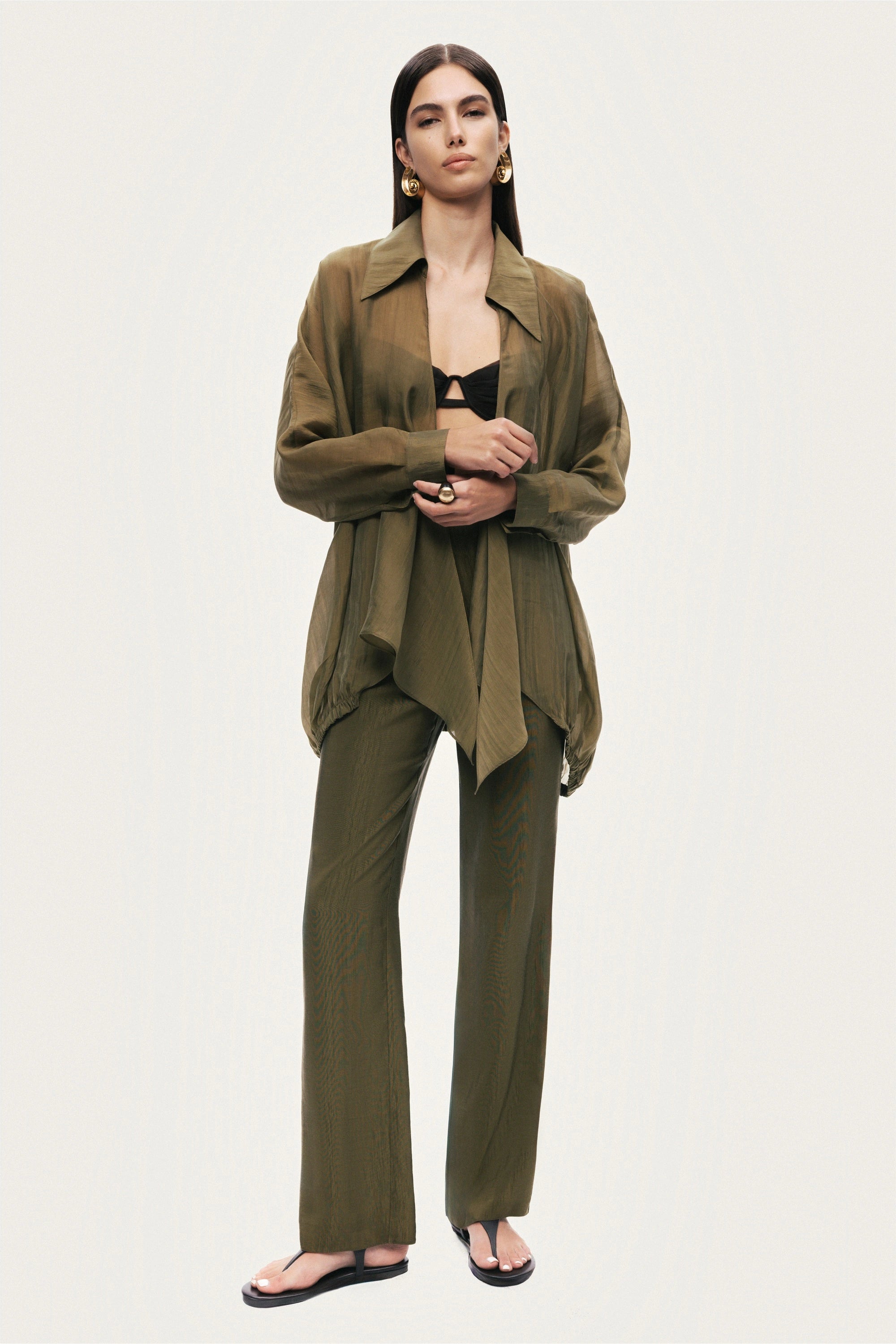 Fluid Open-Front Shirt