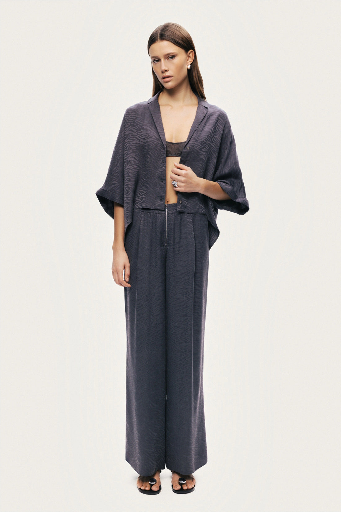 Relaxed Short-Sleeve Textured Shirt