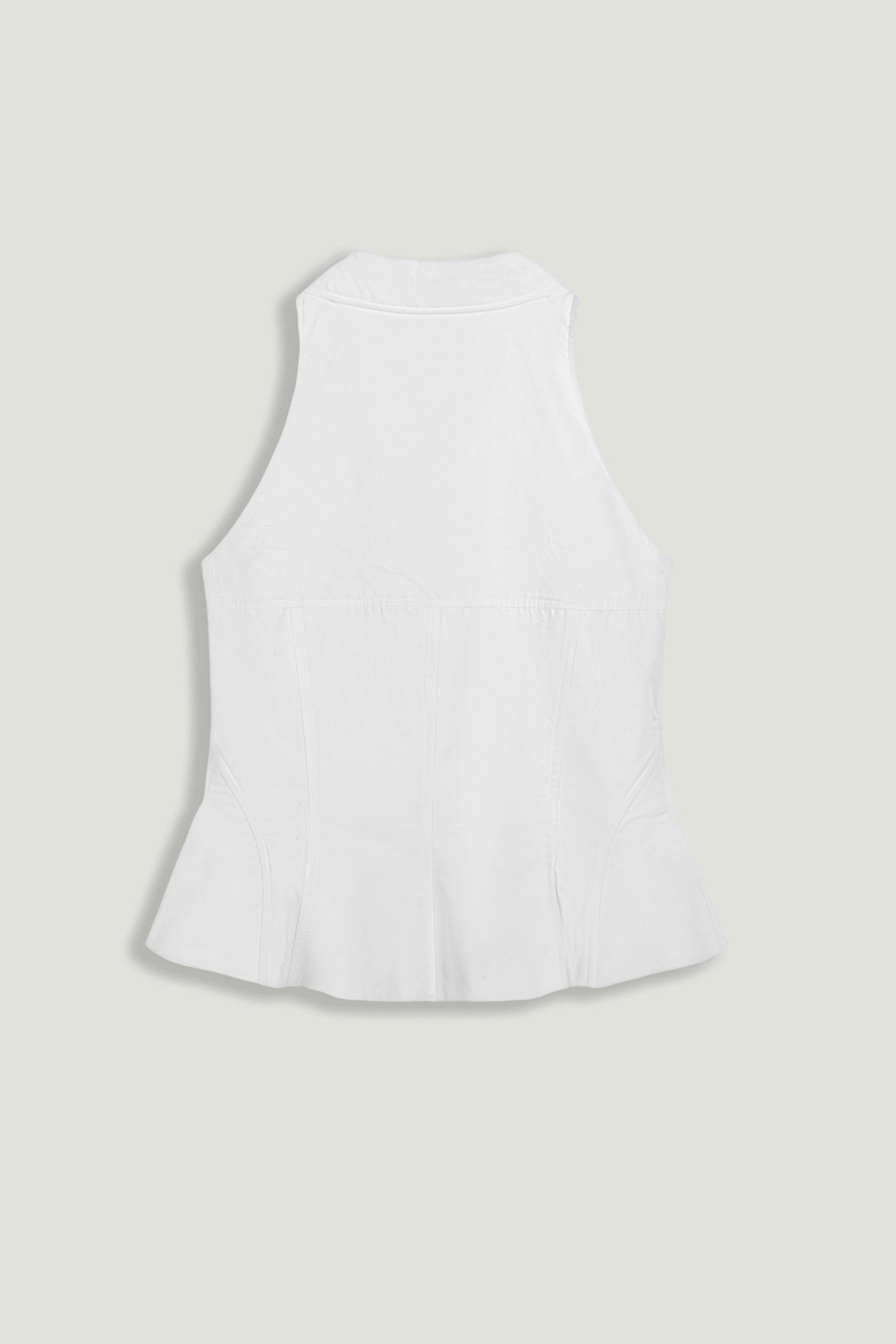 Structured Halter Peplum Top
