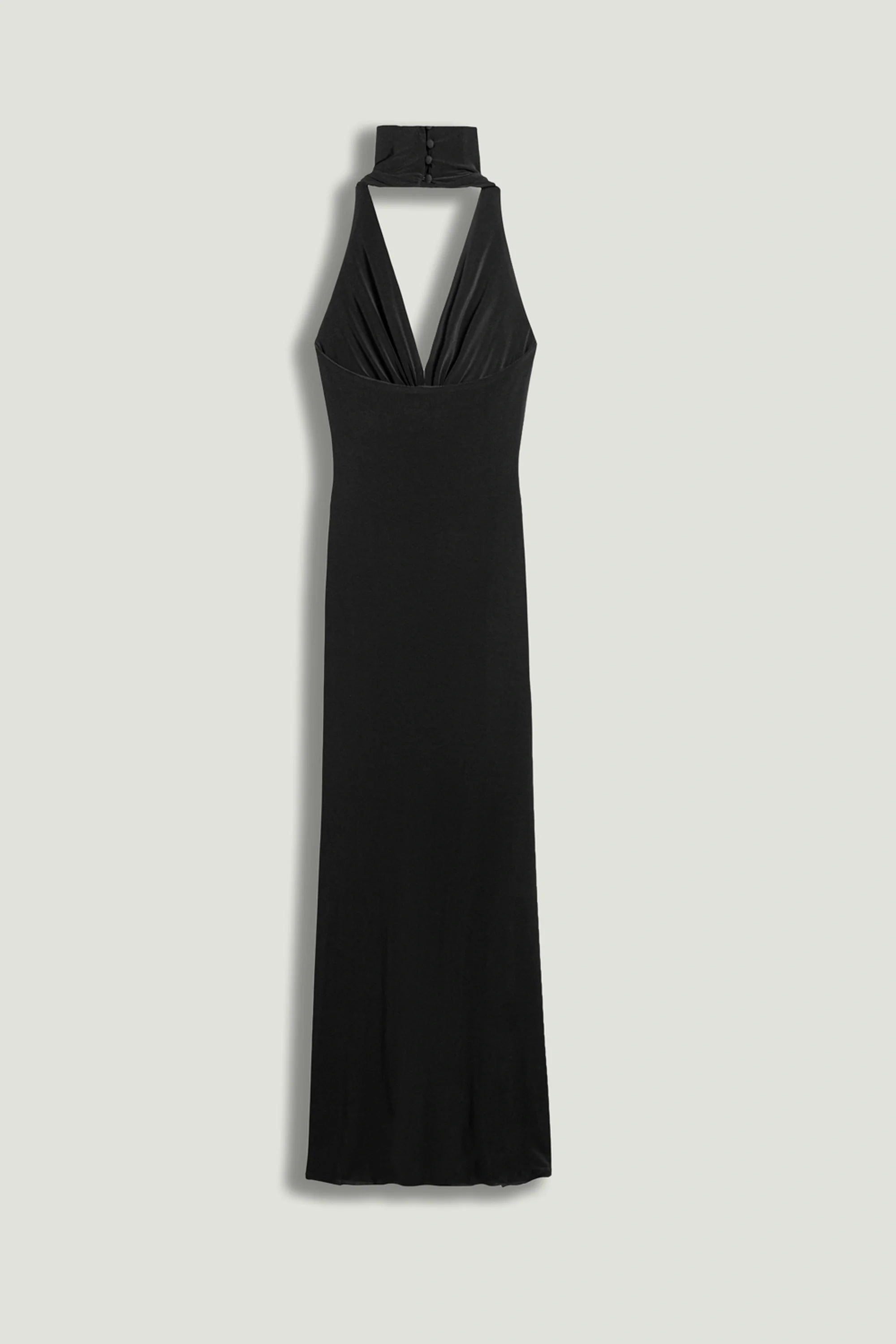 Halter-Neck Draped Maxi Dress