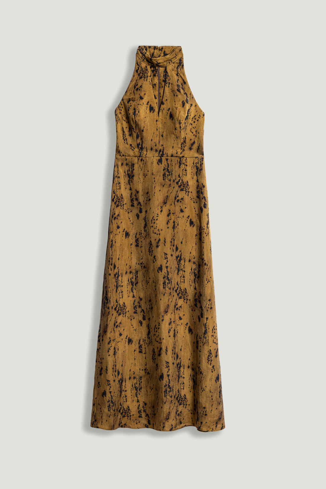 Printed Halter-Neck Maxi Dress