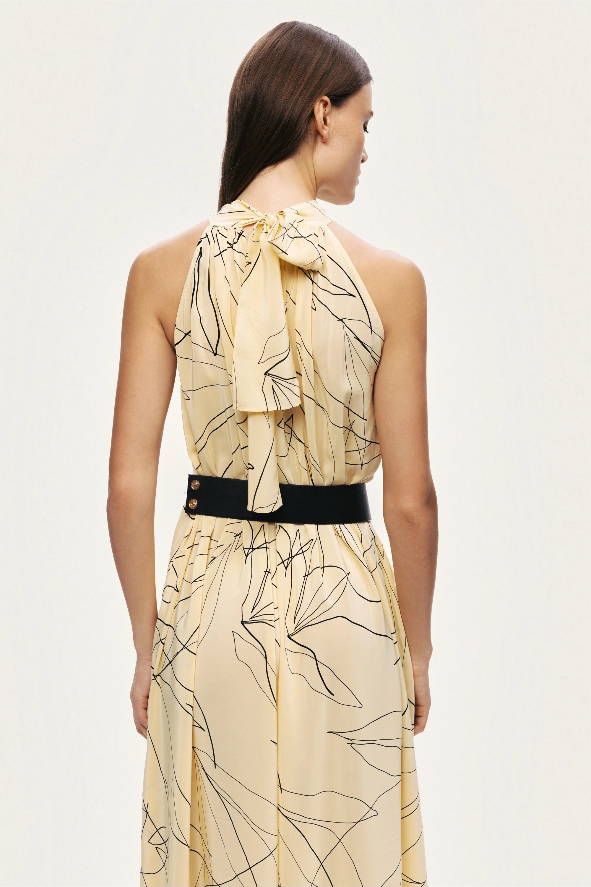 Printed Halter Midi Dress