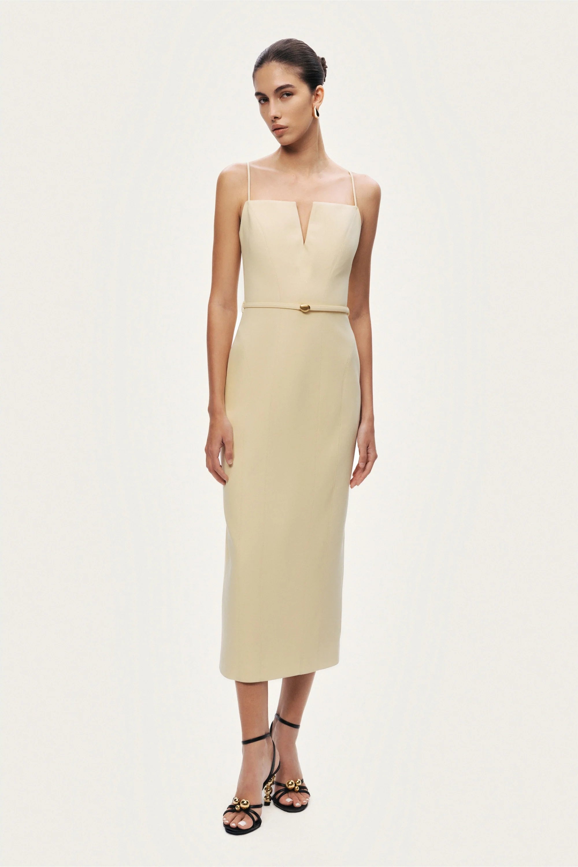 Strappy Belted Midi Dress