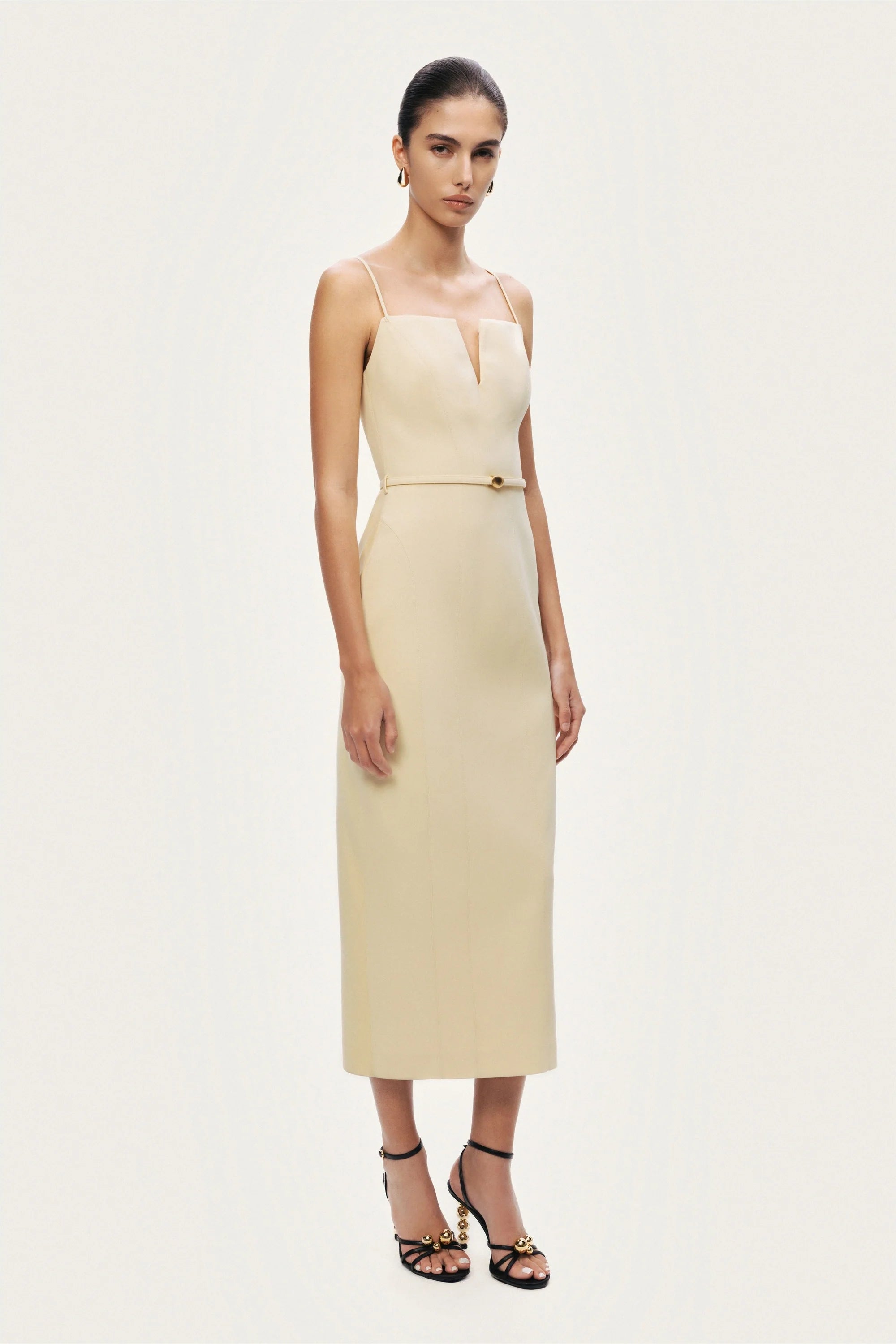 Strappy Belted Midi Dress