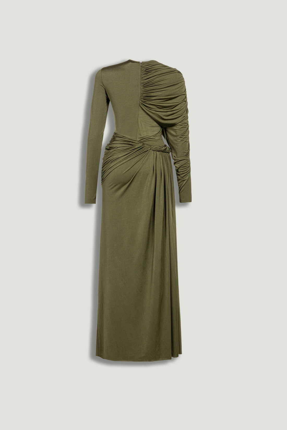 Draped Long Sleeve Maxi Dress