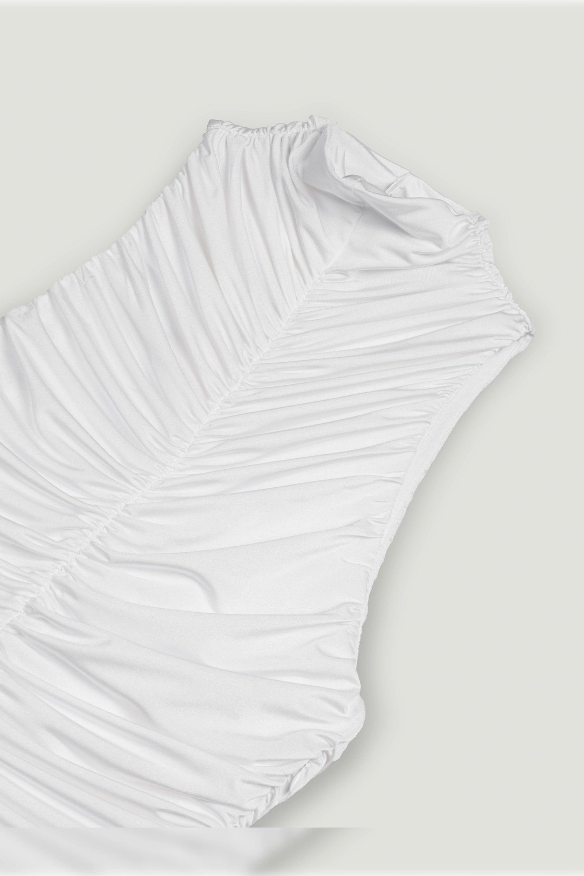 Ruched High-Neck Maxi Dress