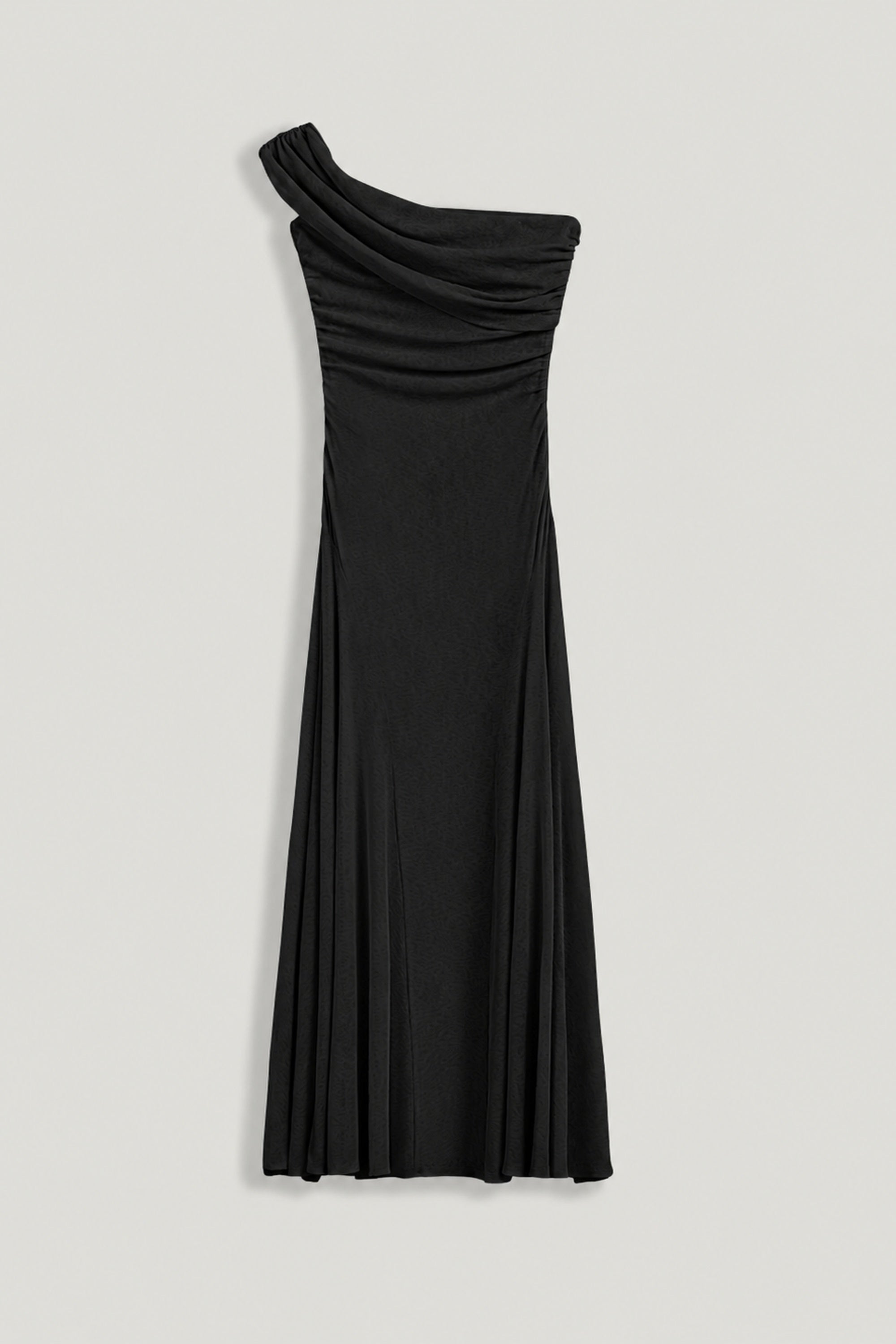 Asymmetric Off-Shoulder Ruched Maxi Dress