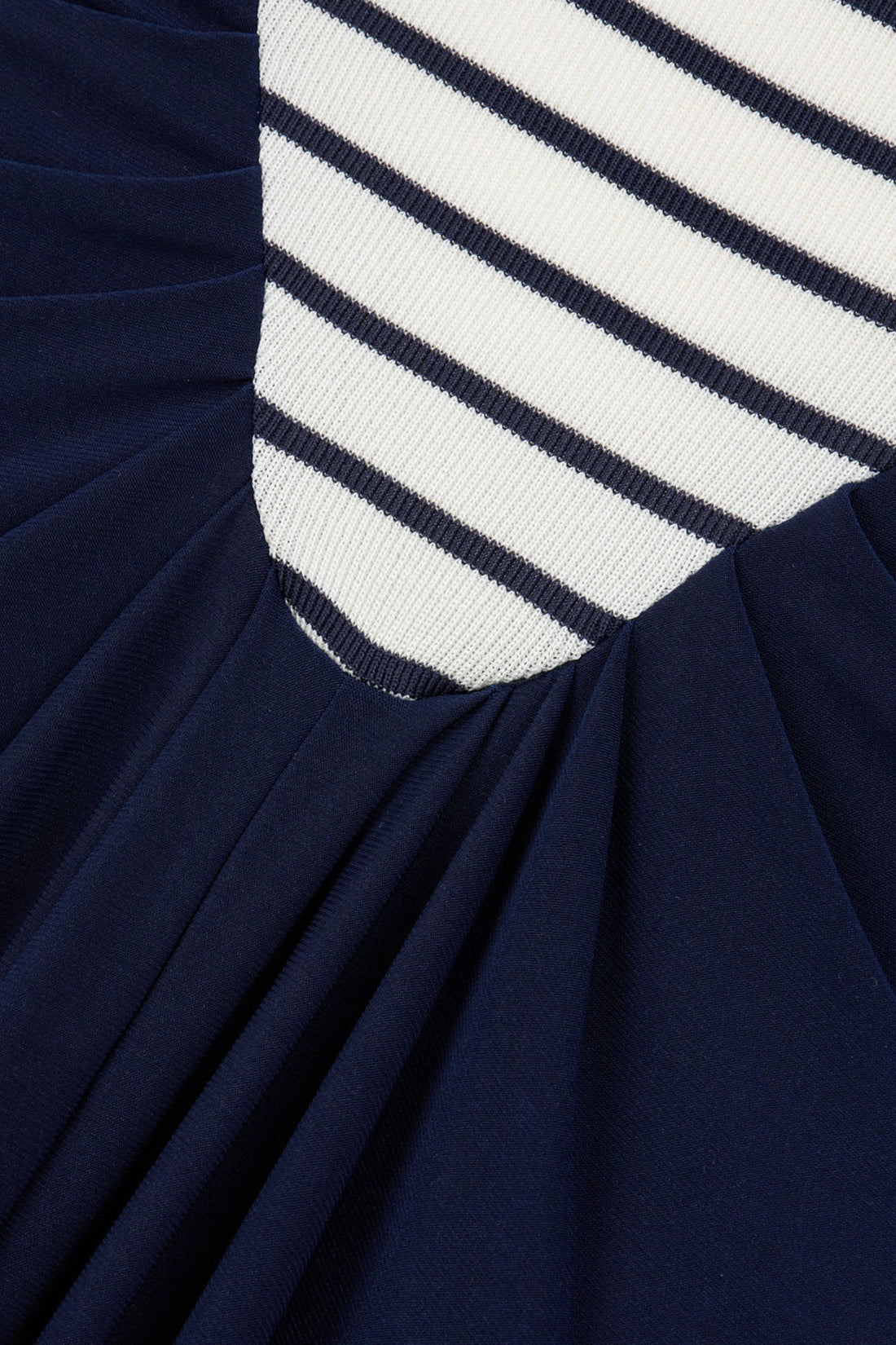 Stripe Draped Halter Neck Maxi Dress
