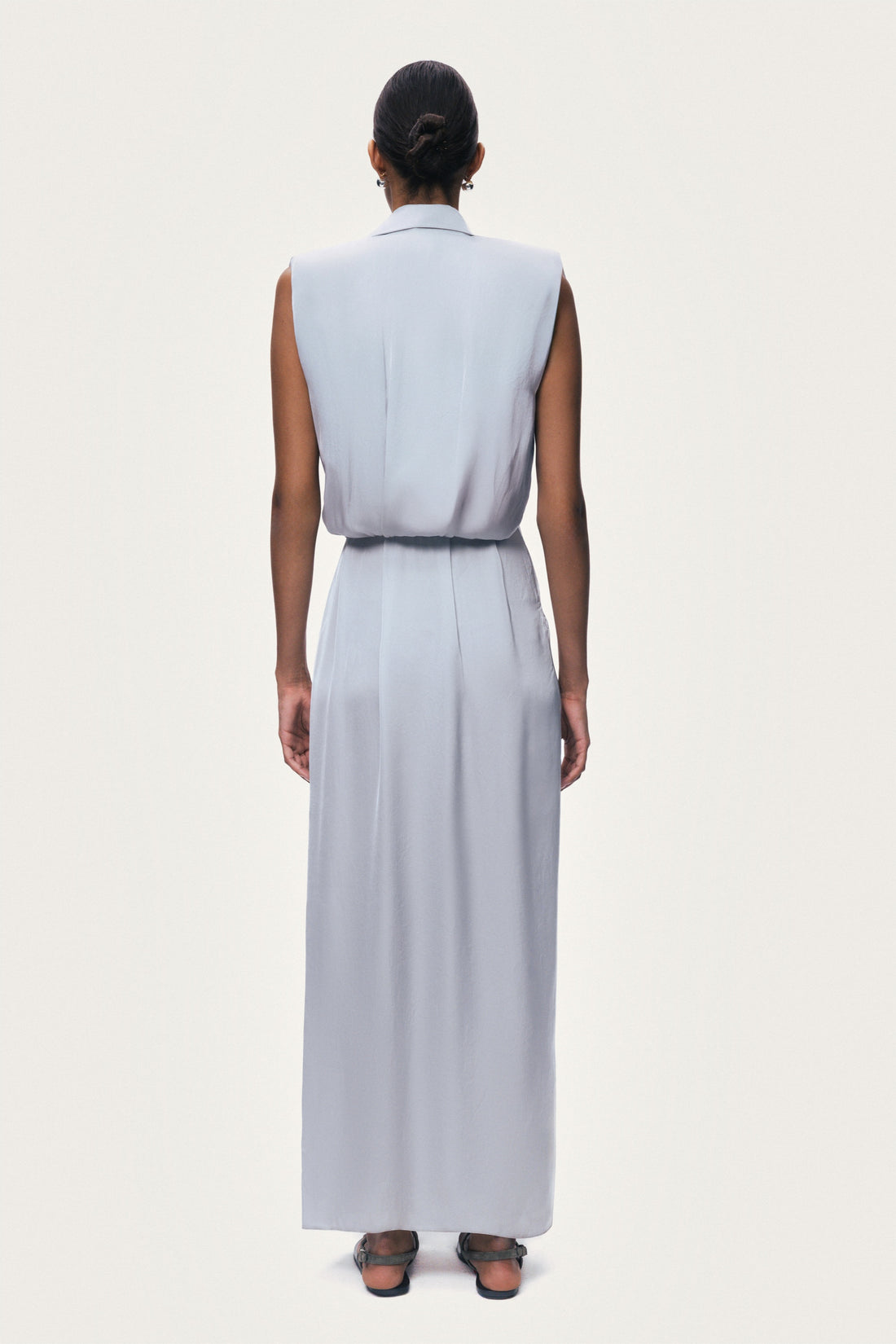 Draped Sleeveless Maxi Dress