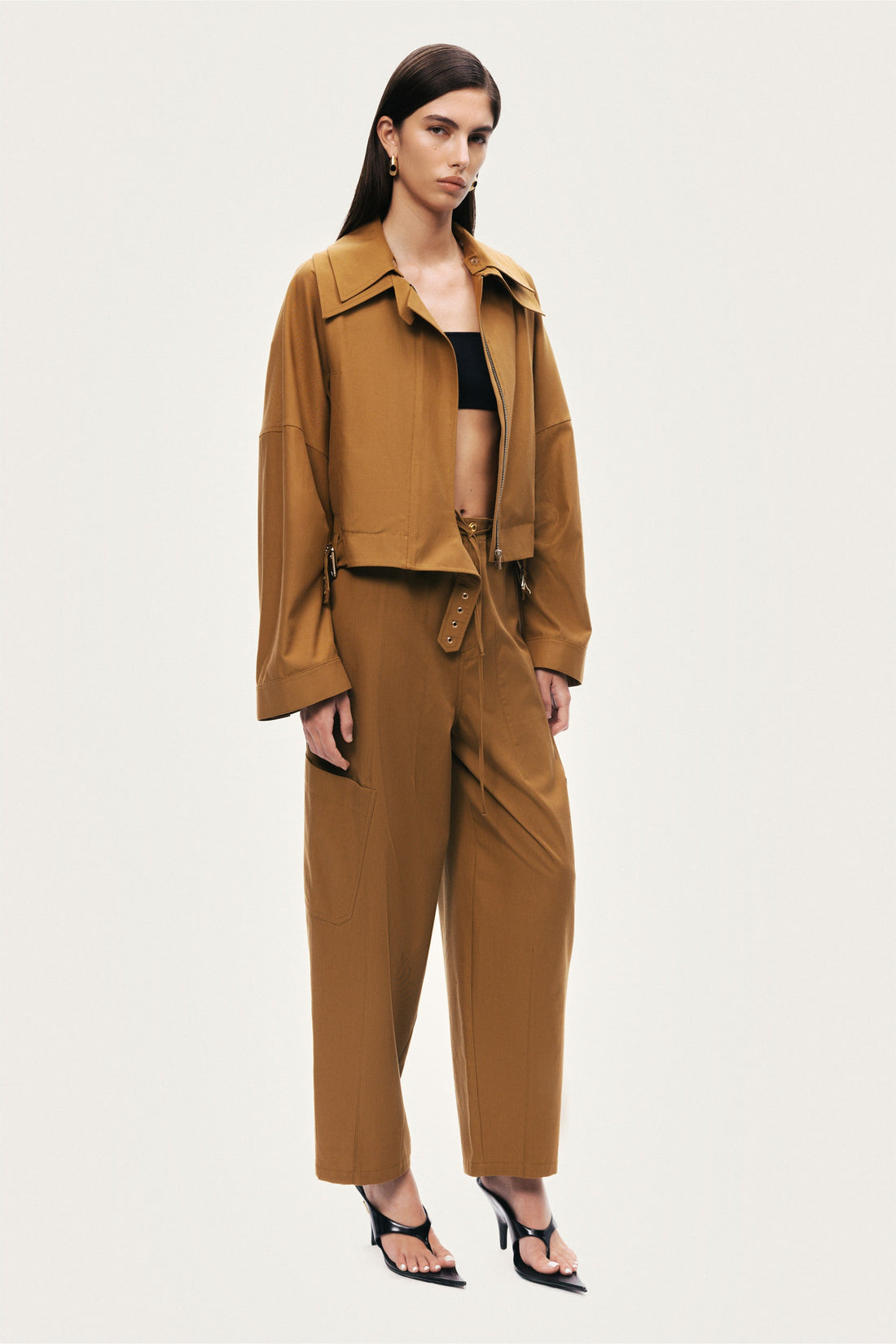 High-Waisted Cargo Pocket Pants
