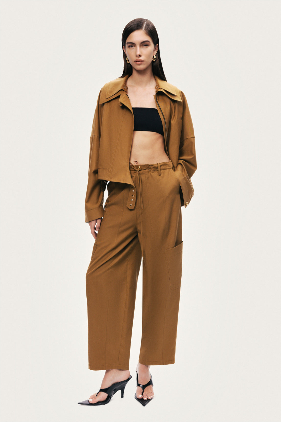 High-Waisted Cargo Pocket Pants