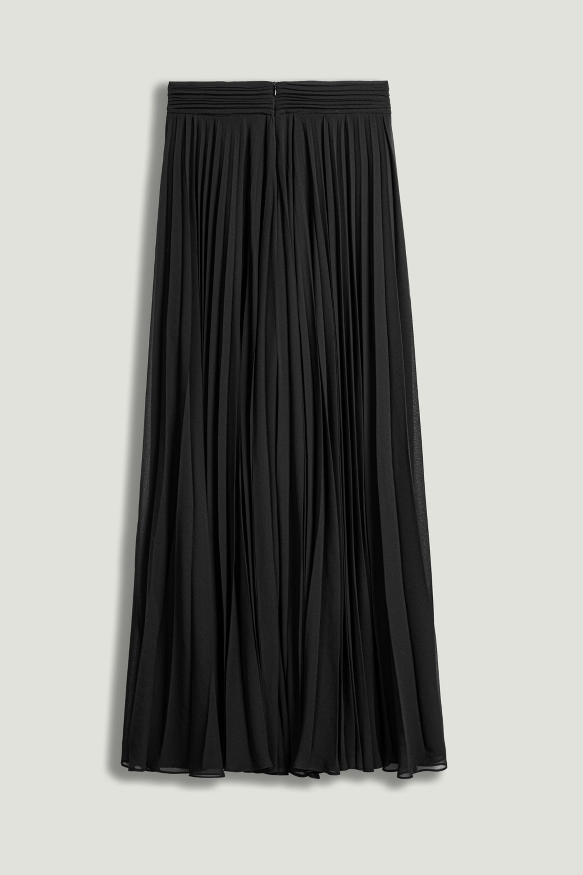 Pleated Chiffon Wide-Leg Pants