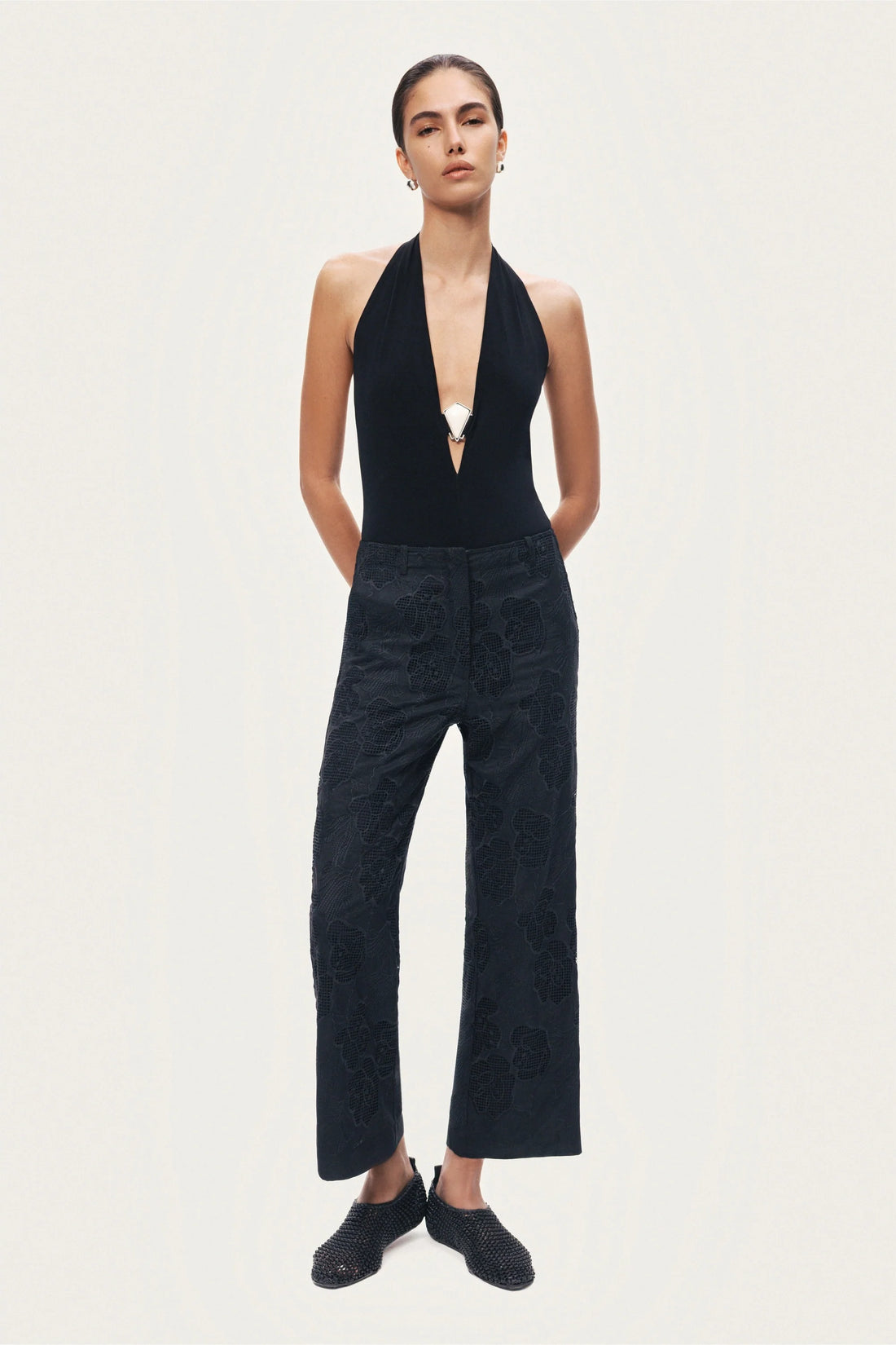 Printed Relaxed Straight-Leg Pants