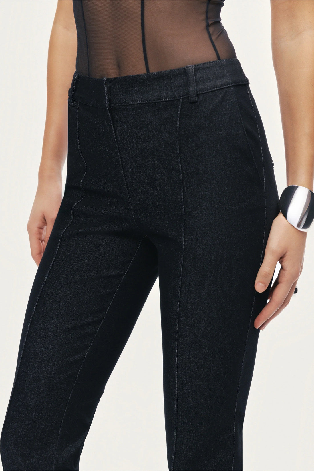 High-Rise Tailored Straight-Leg Pants