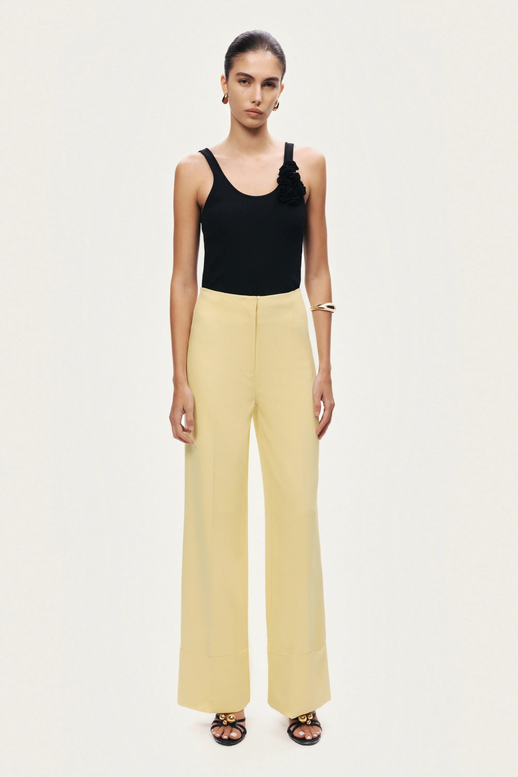 High-Waist Tailored Wide-Leg Pants