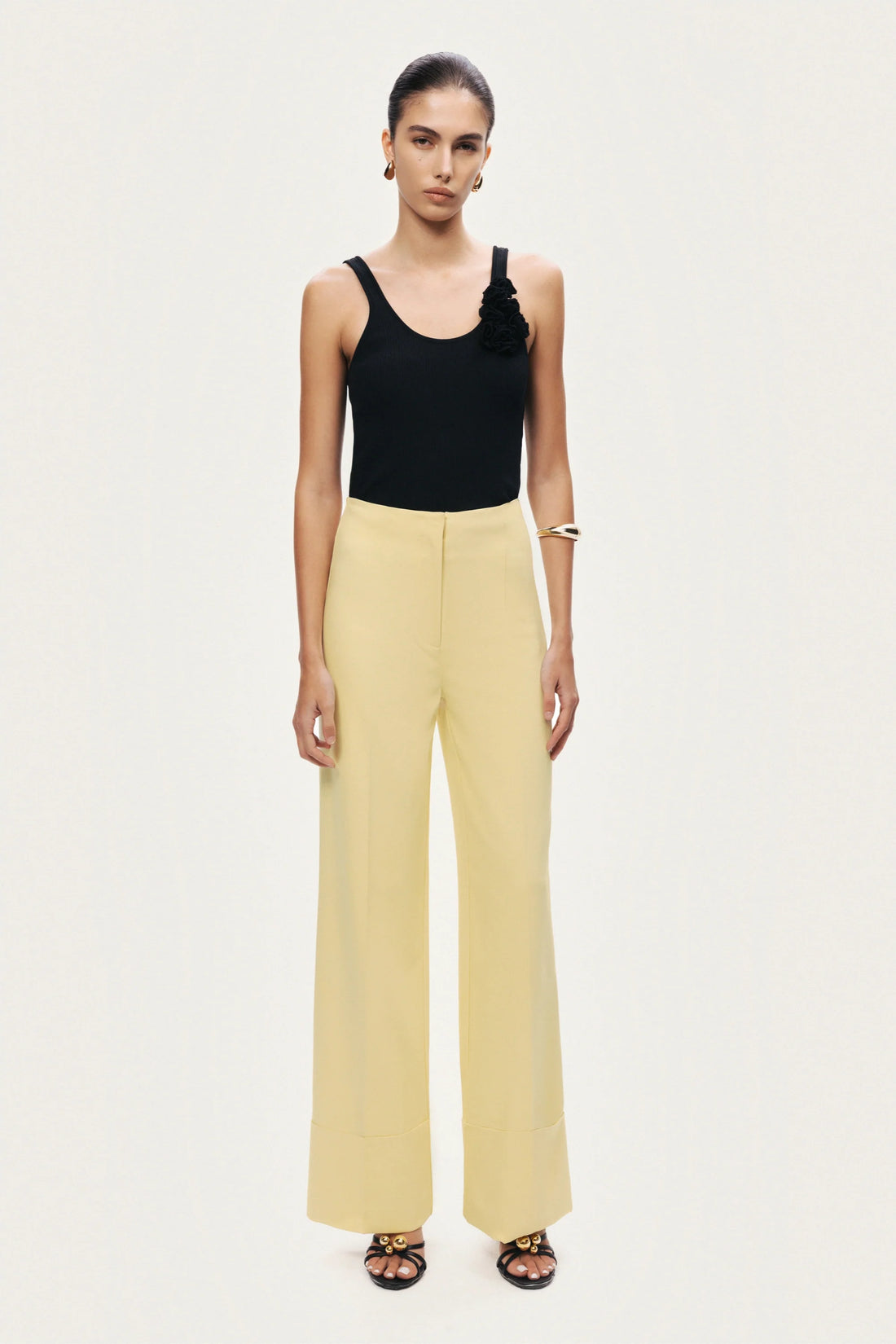 High-Waist Tailored Wide-Leg Pants