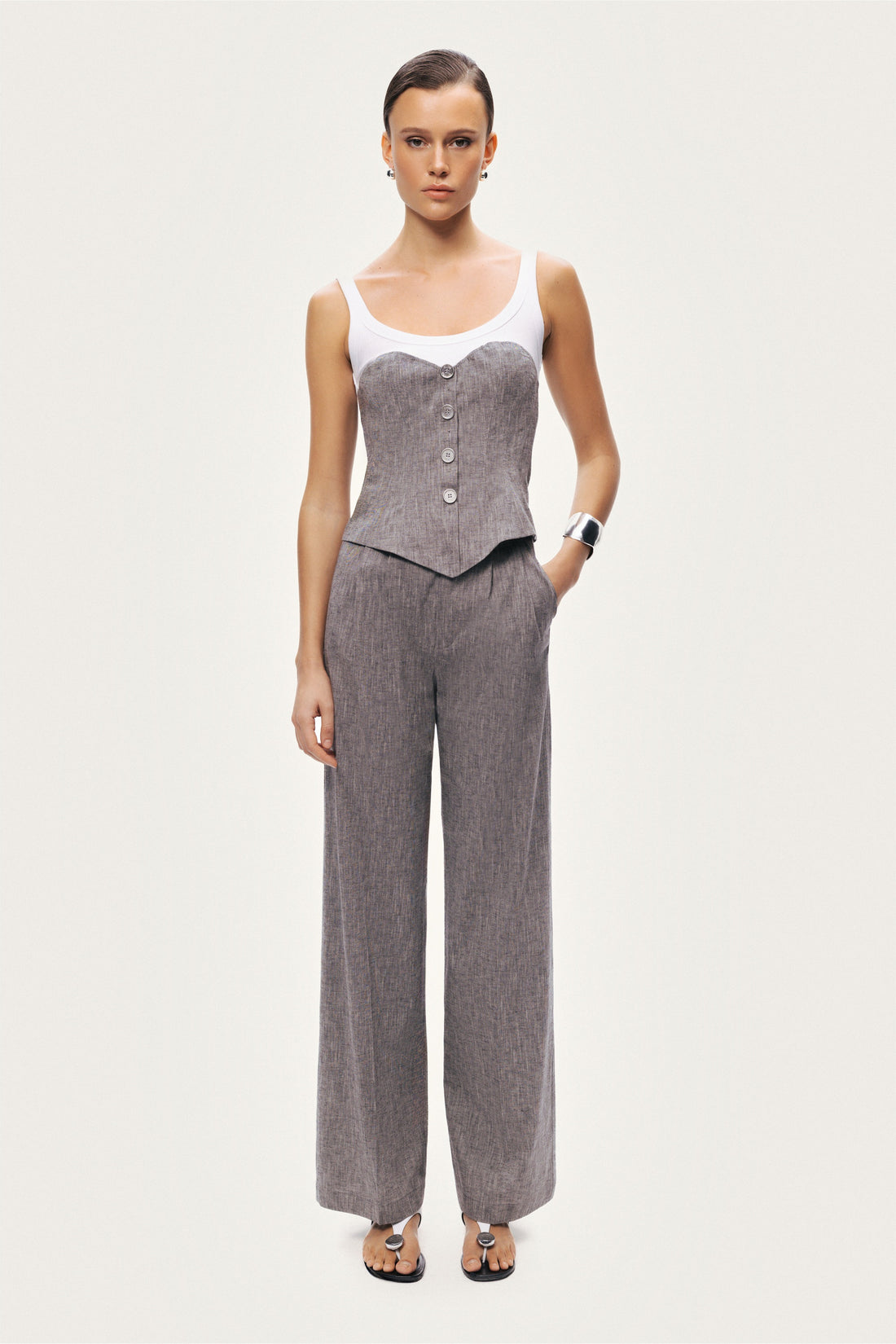 Wide-Leg Tailored Pants