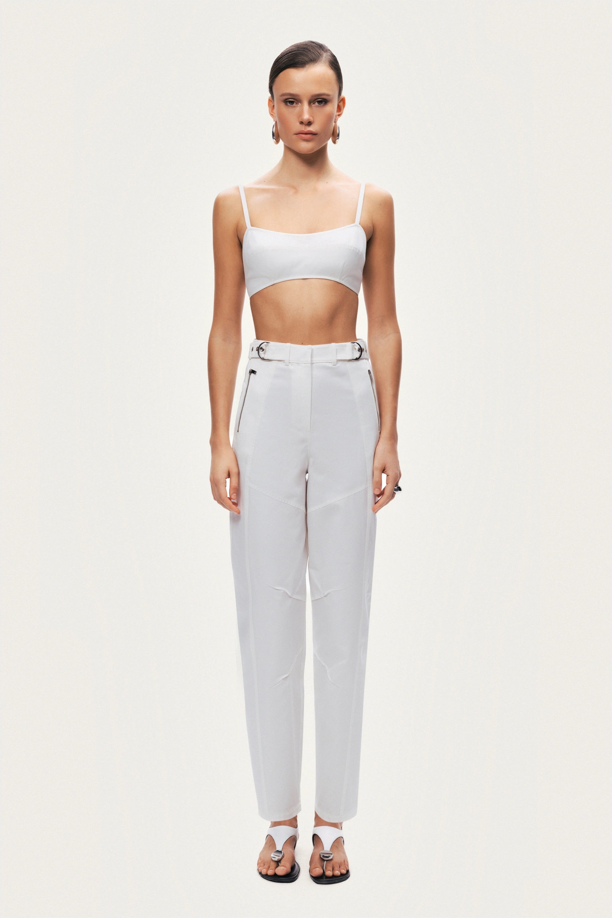 High-Waist Tailored Tapered Pants