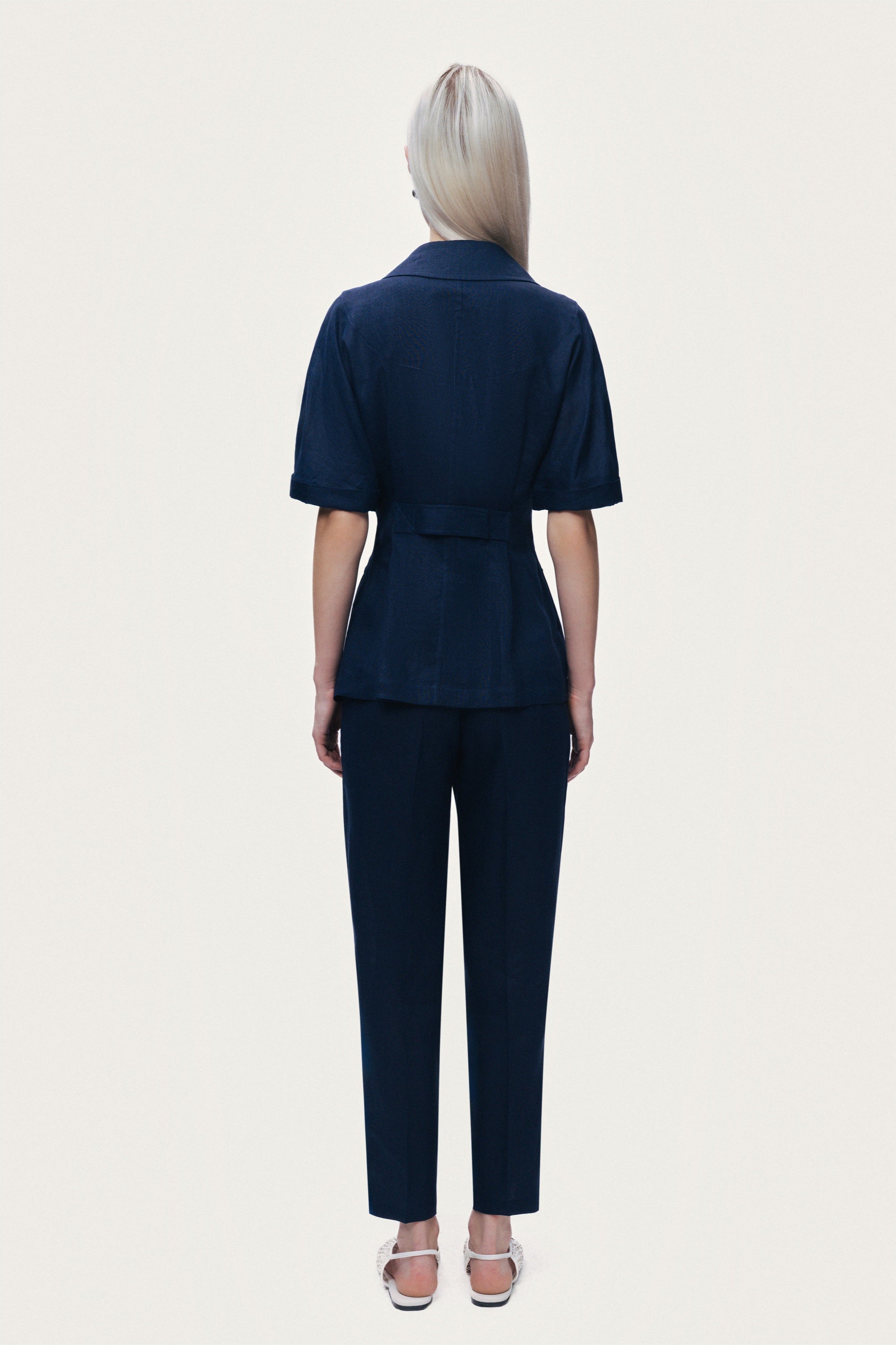 Pleat Front Tapered Trousers