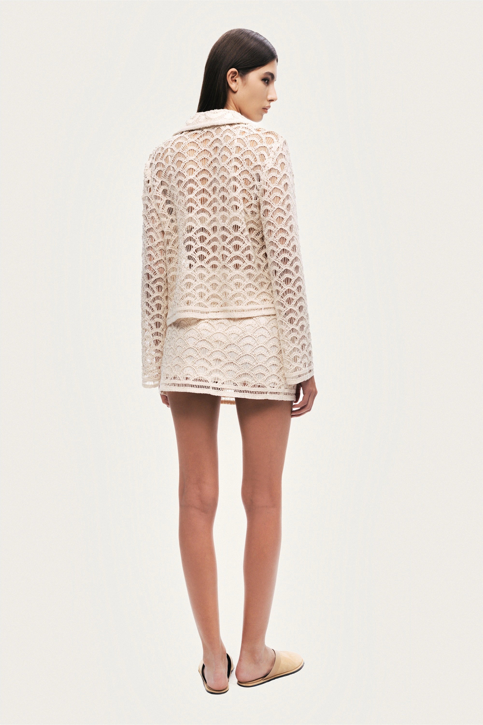 High-Waisted Lace Mini Skirt