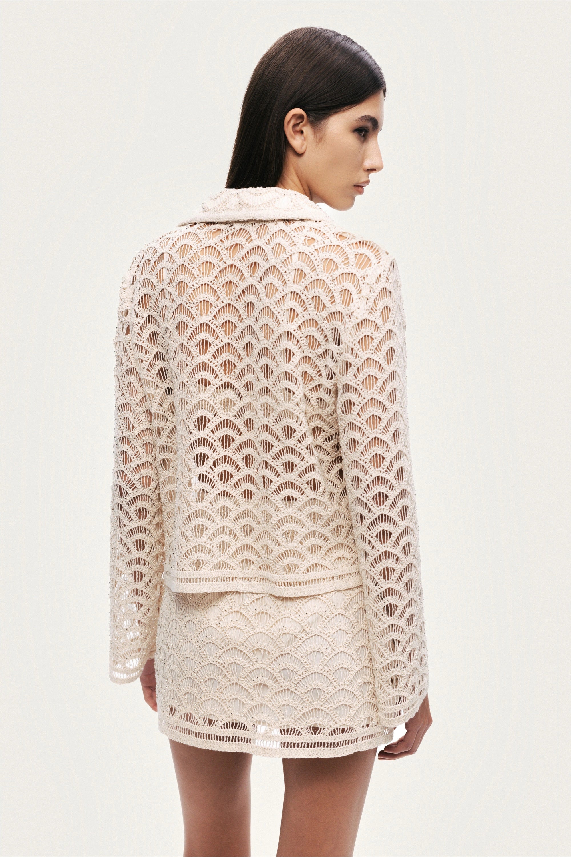 High-Waisted Lace Mini Skirt