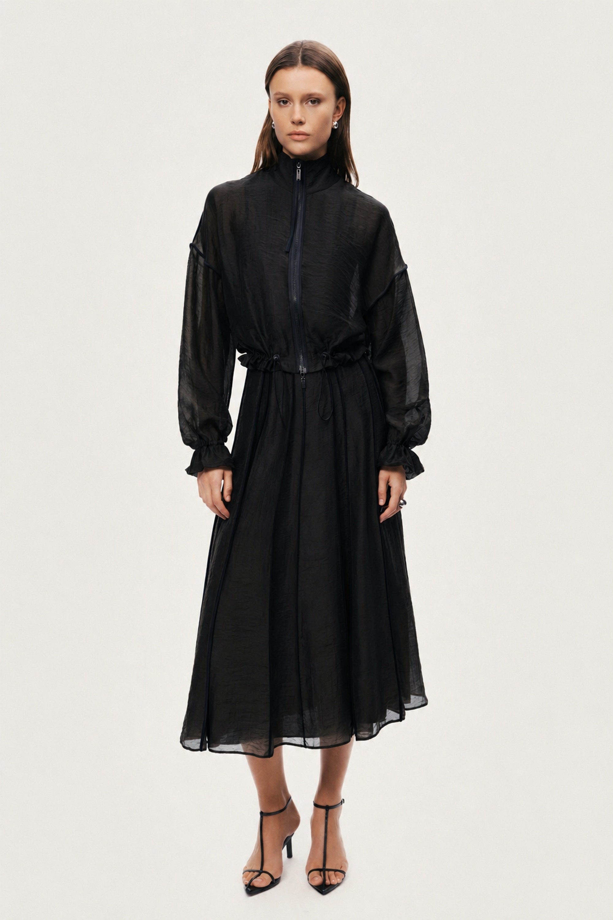 Braid-Trim Sheer Jacket