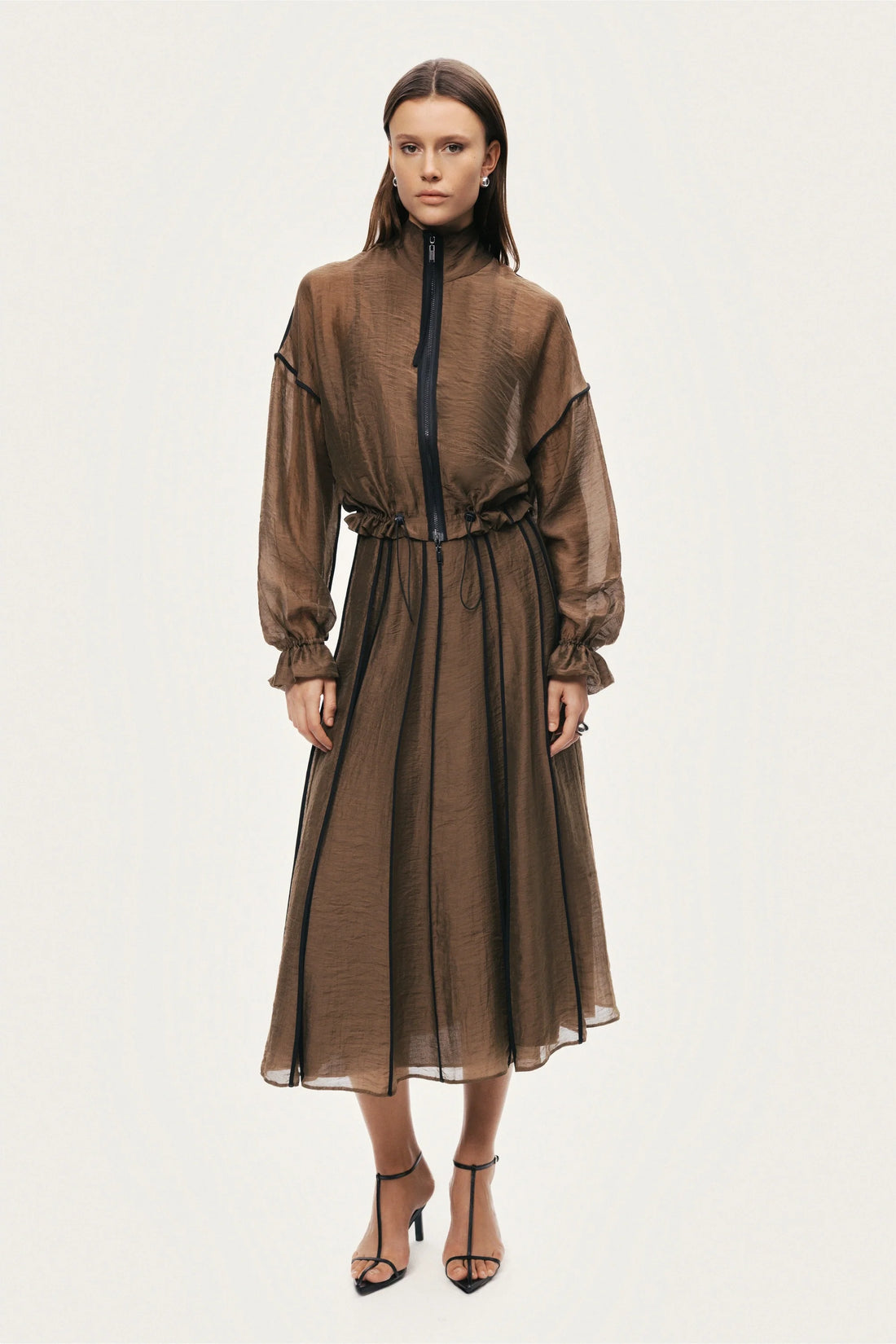 Sheer Zip-Front Jacket