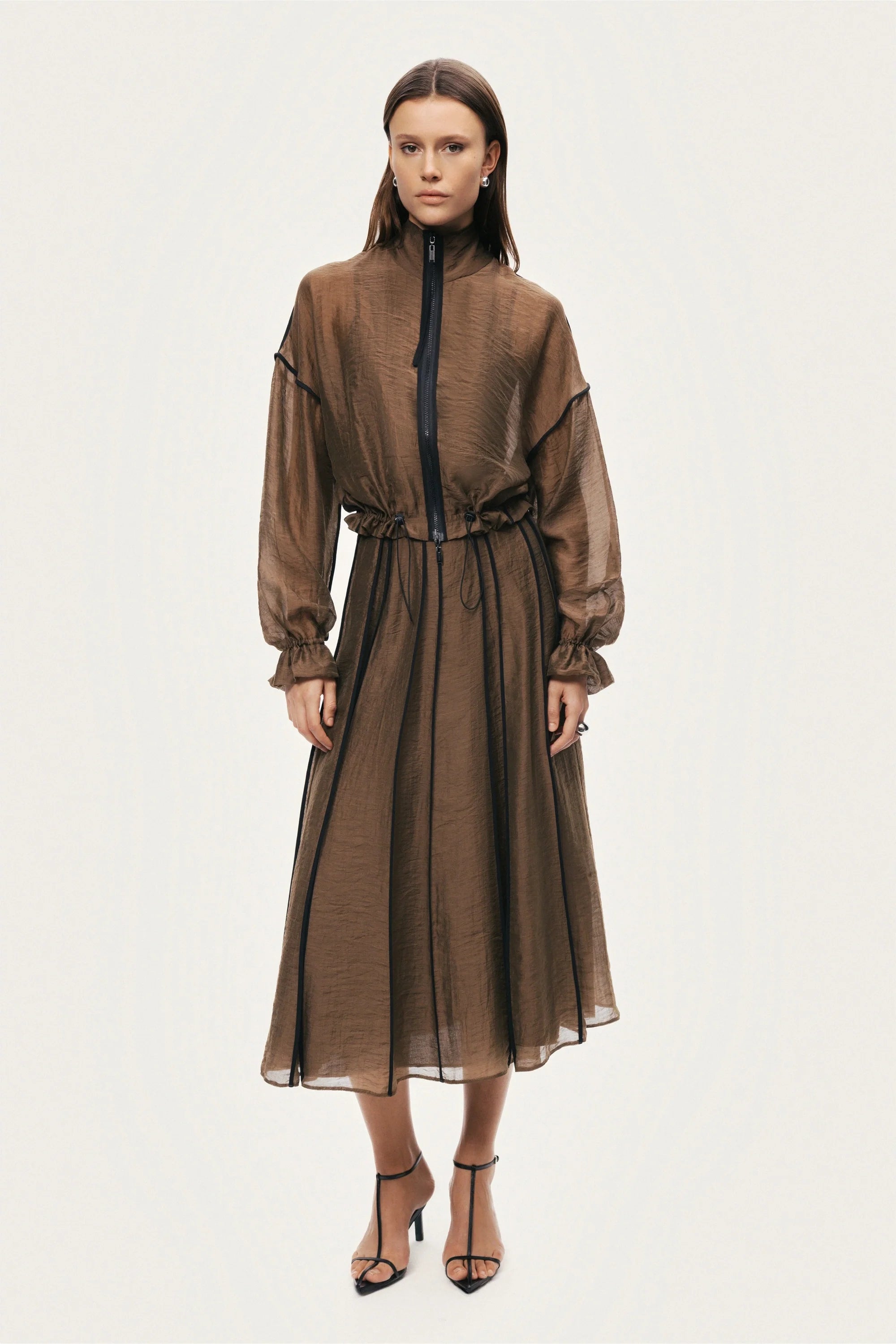 Sheer Zip-Front Jacket