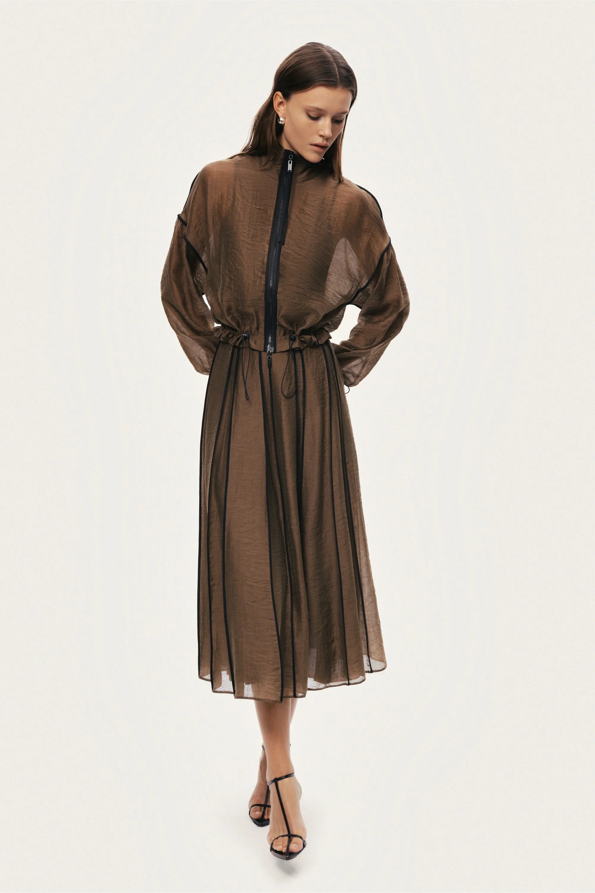 Sheer Zip-Front Jacket