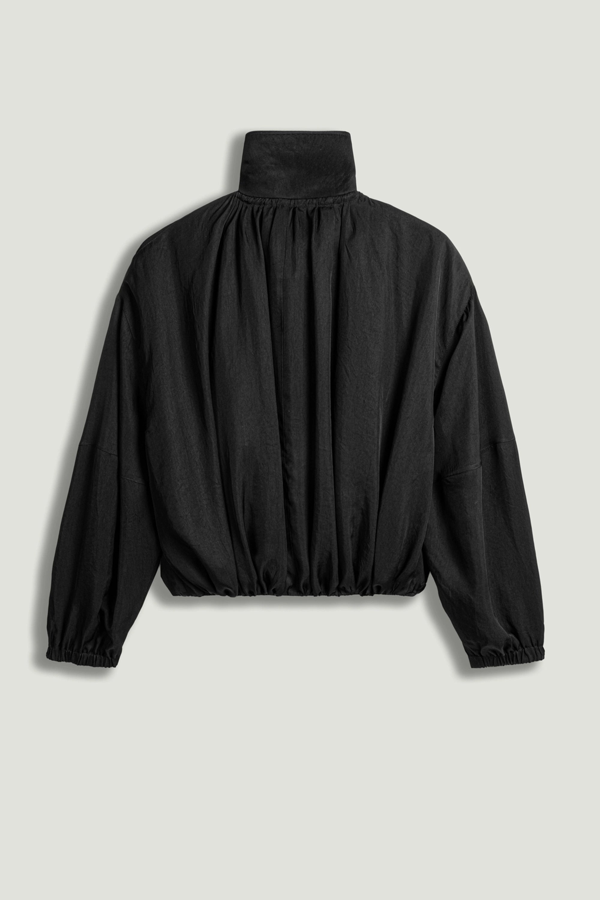 High-Neck Gathered Jacket