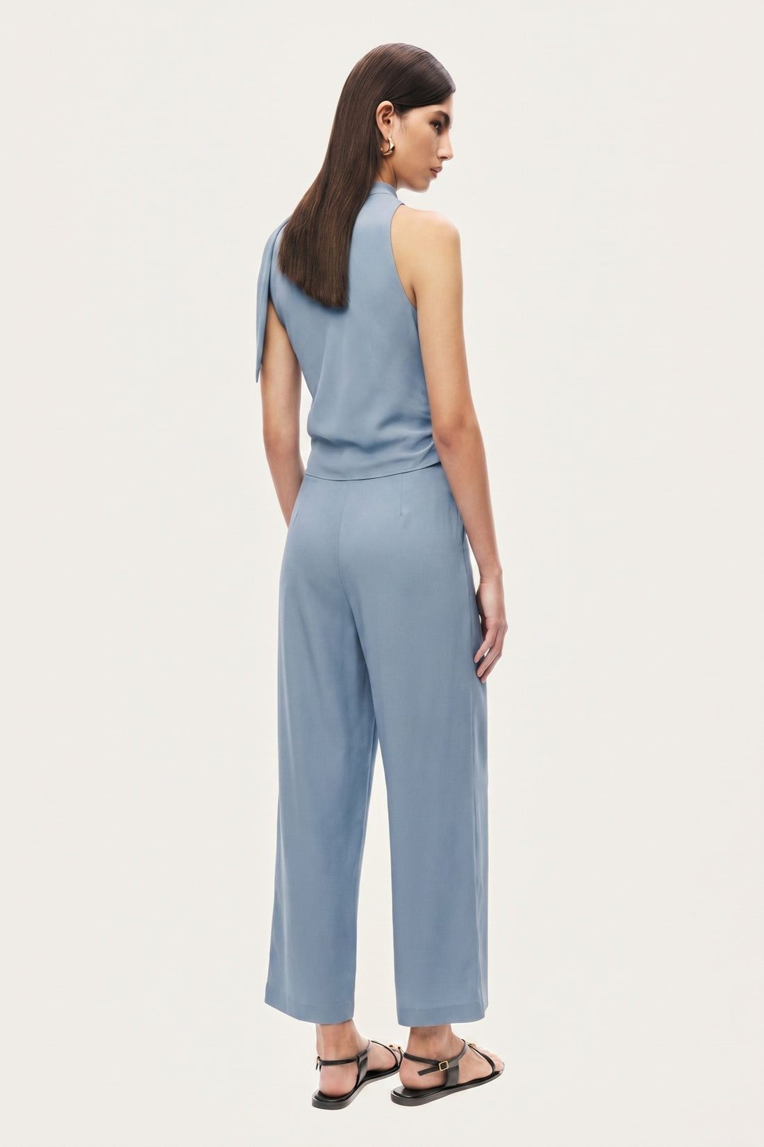 Accessory Detail Stand Collar Blouse