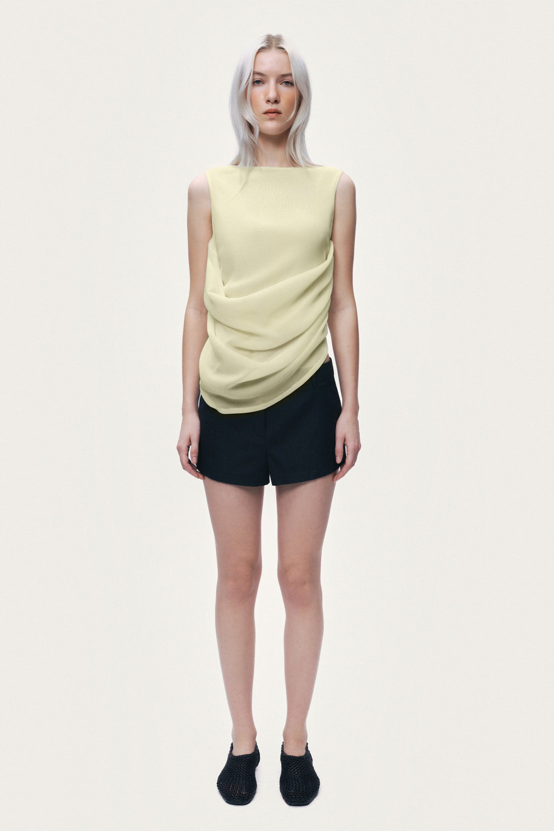 Draped Sleeveless Blouse