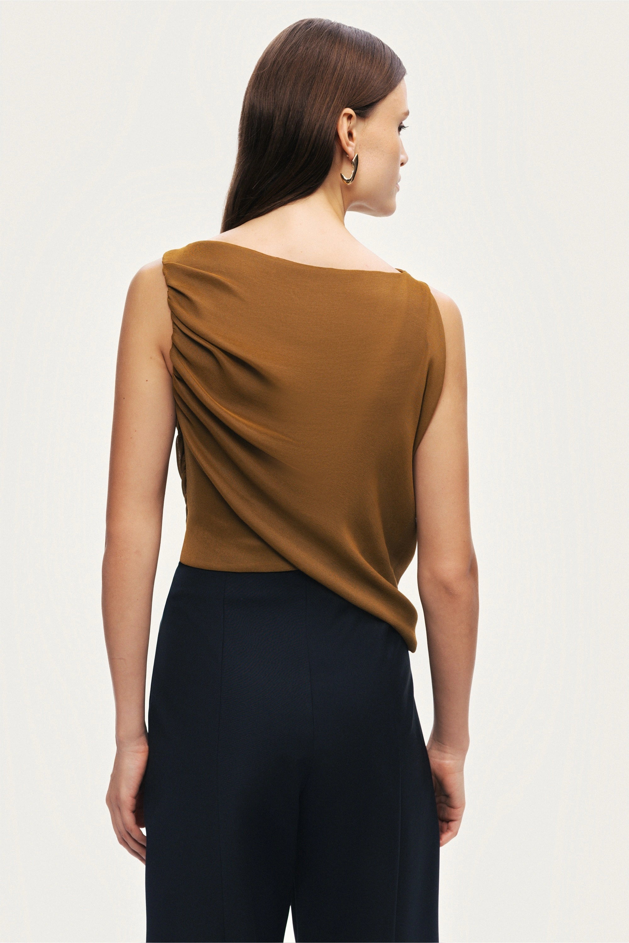 Draped Sleeveless Blouse