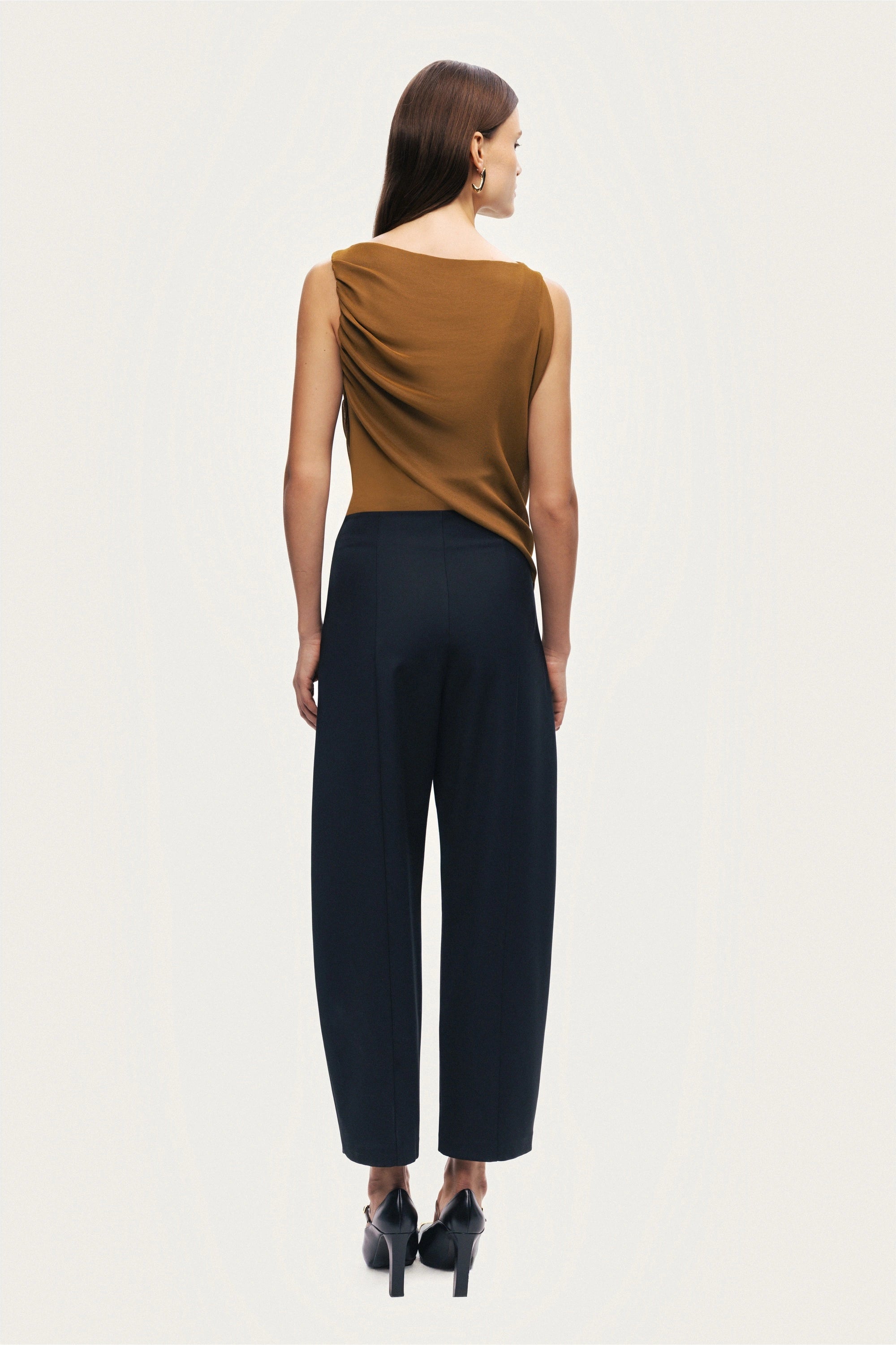 Draped Sleeveless Blouse