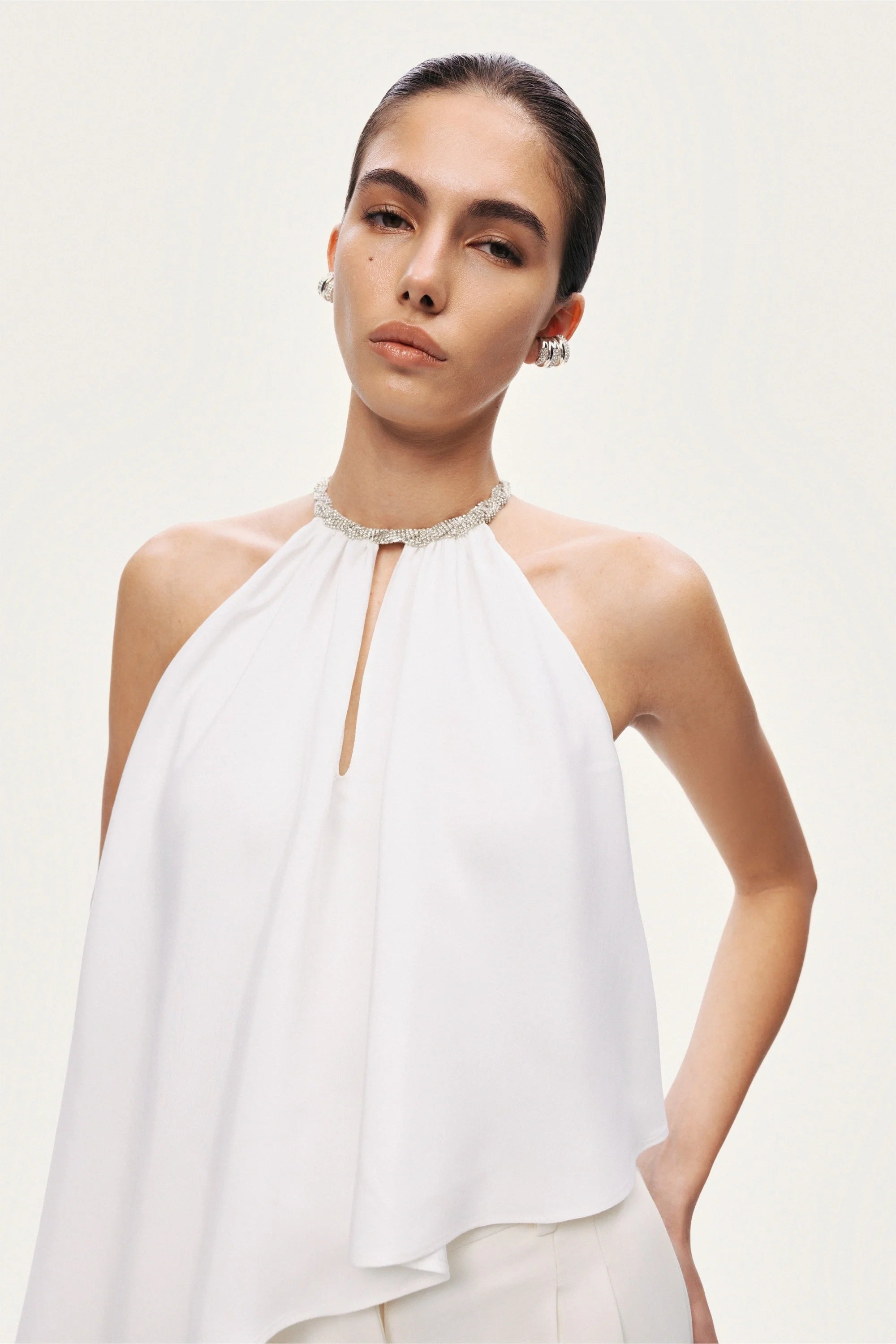 Embellished Halter Blouse