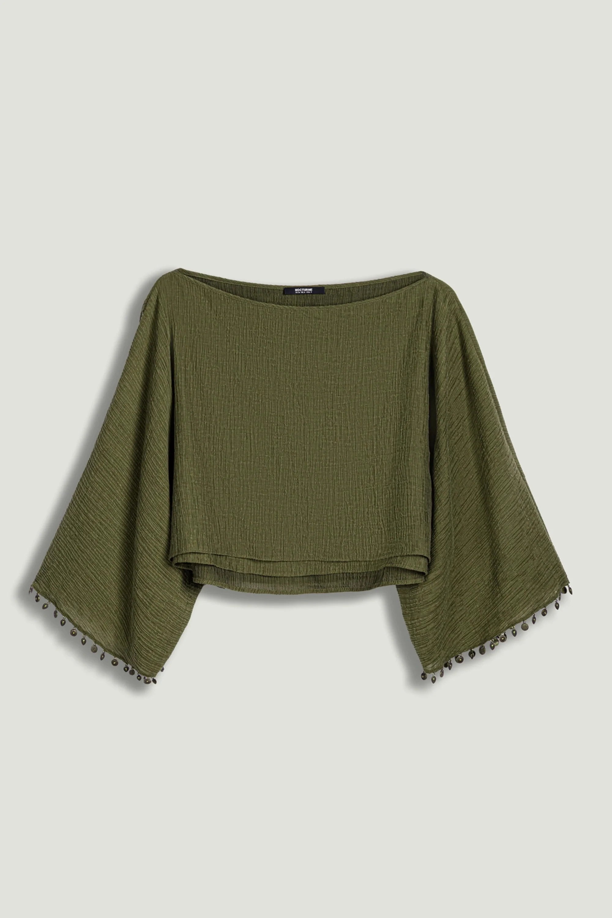 Cropped Boat-Neck Blouse