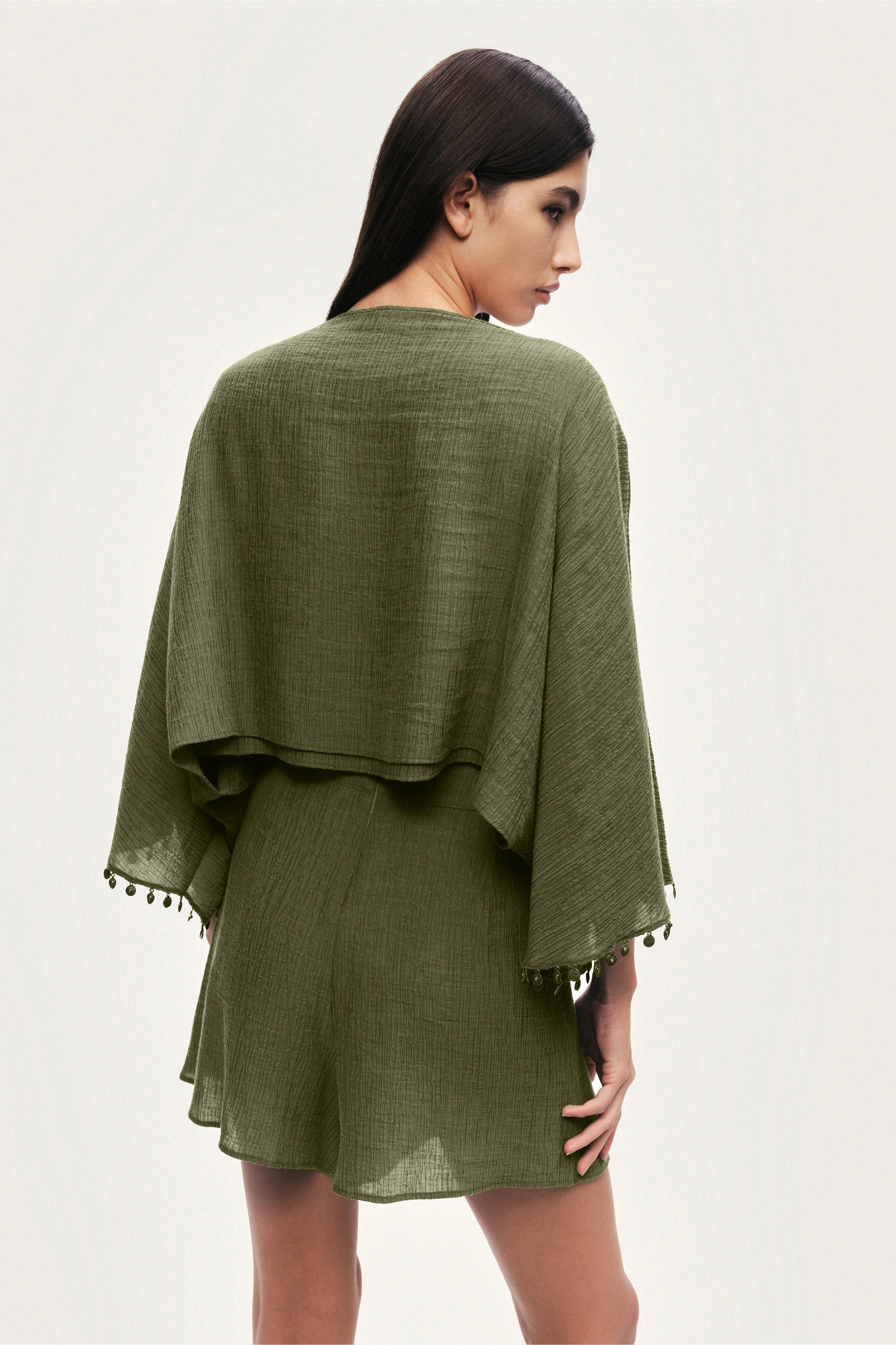 Cropped Boat-Neck Blouse