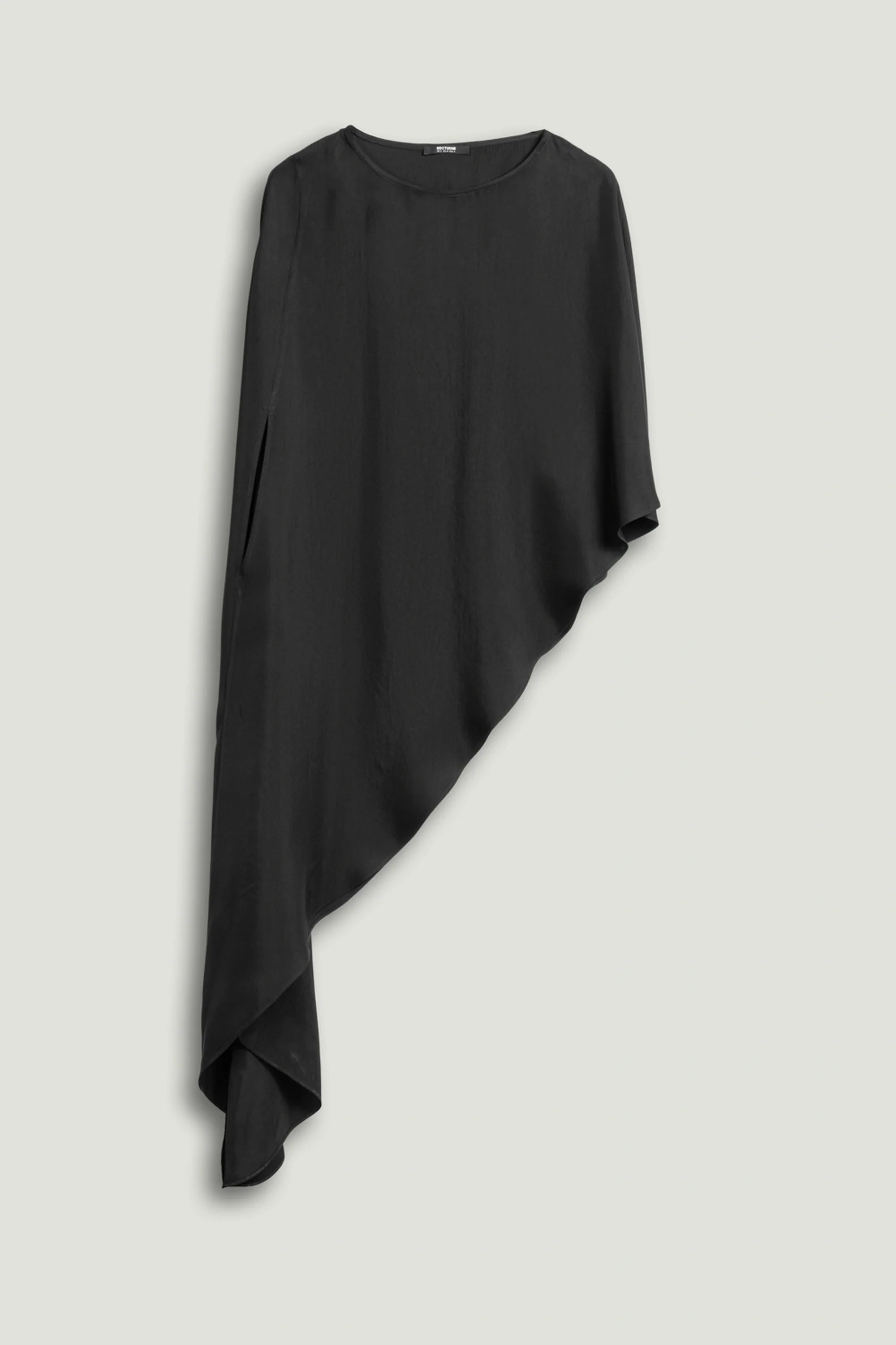 Black Draped Cape Blouse