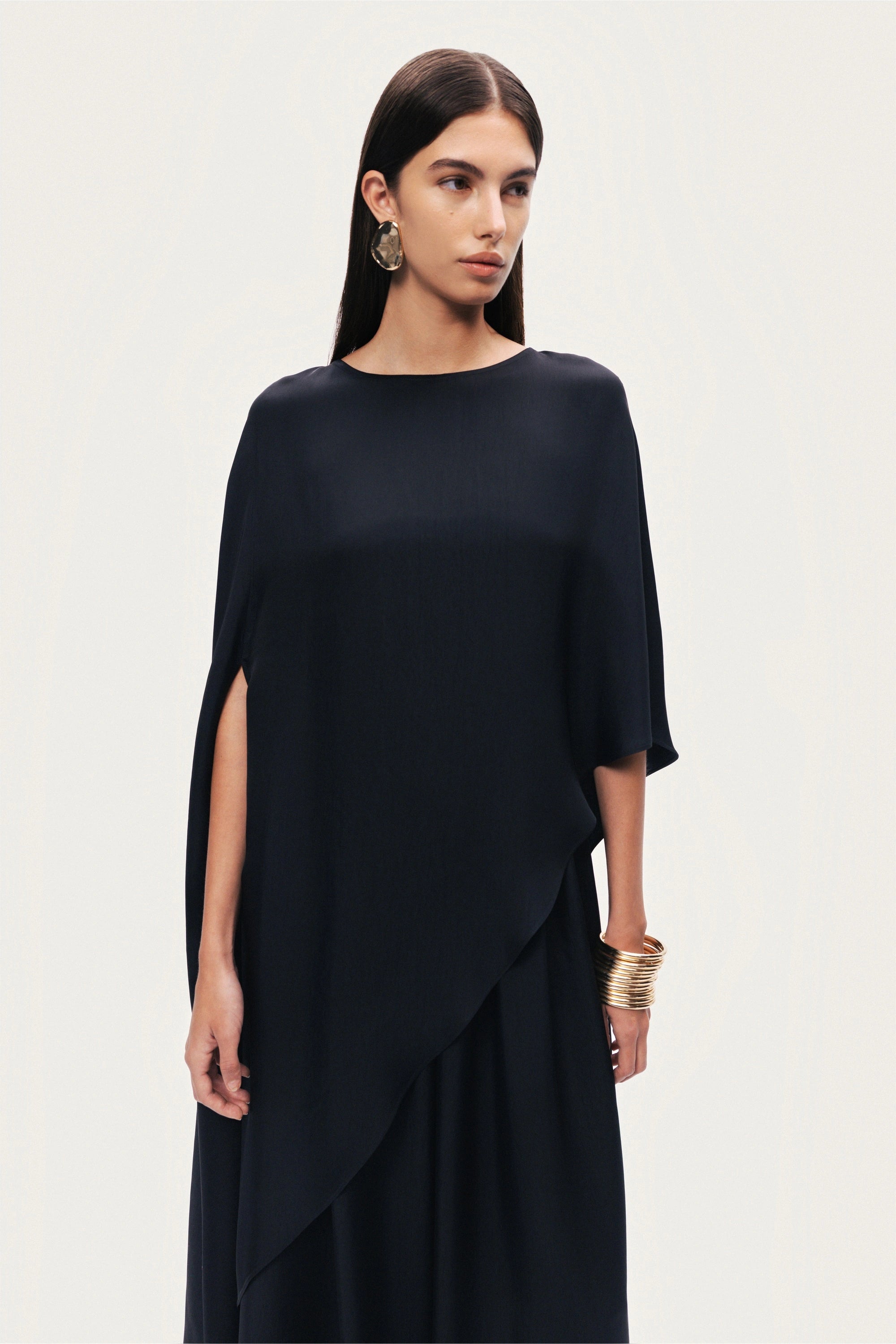 Draped Cape Blouse