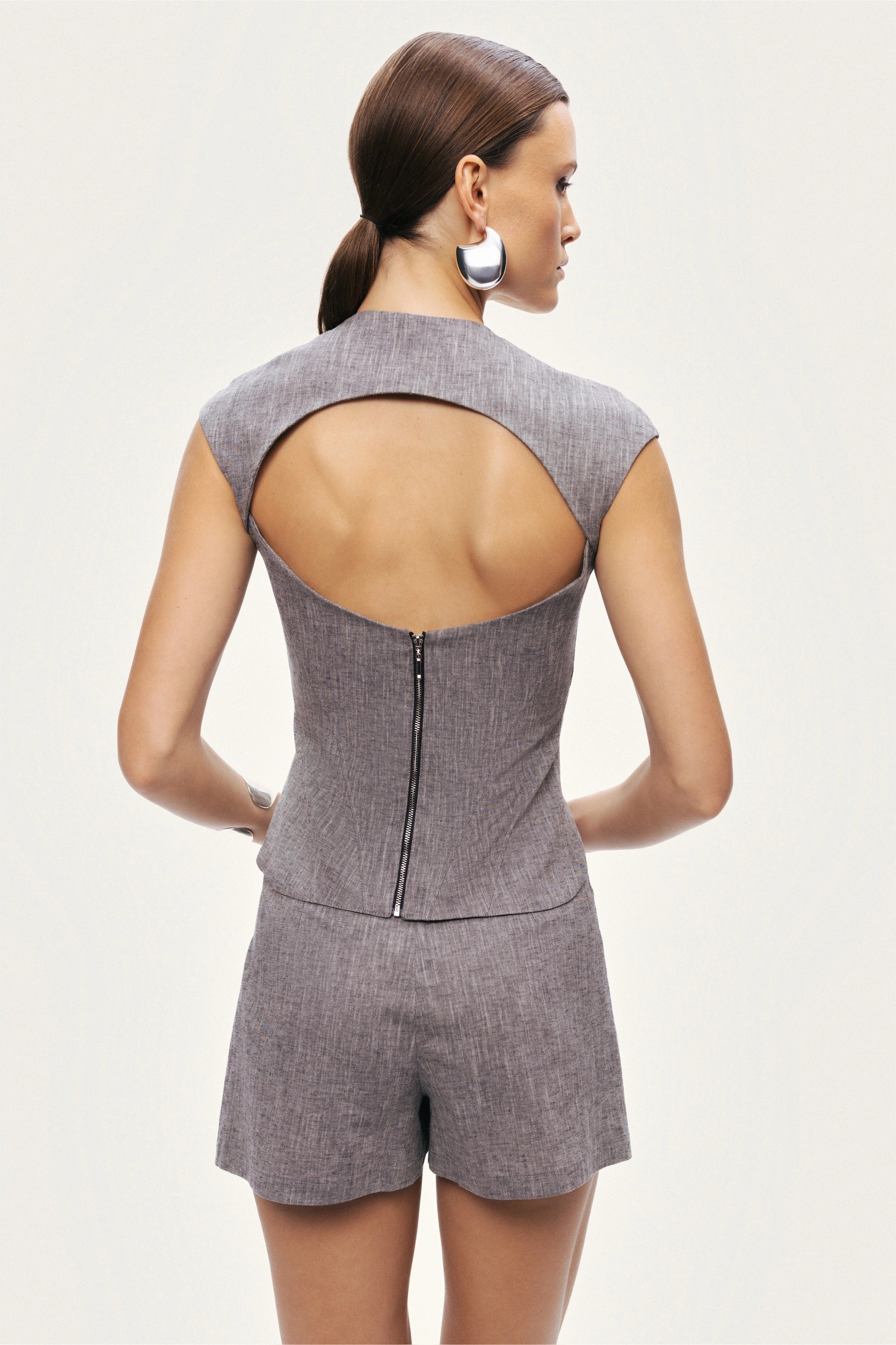 Open-Back Tailored Top