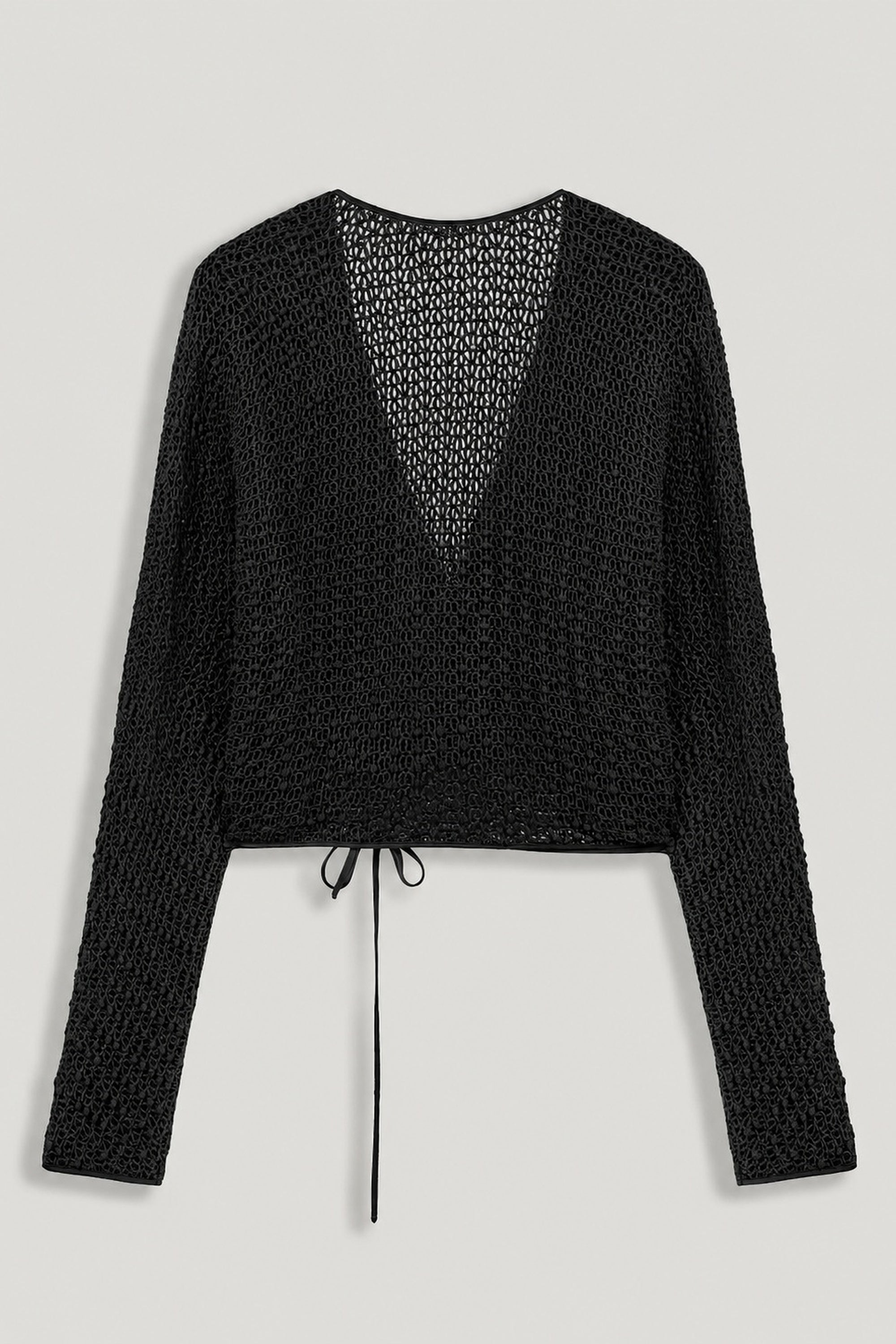 Wrap Mesh Blouse